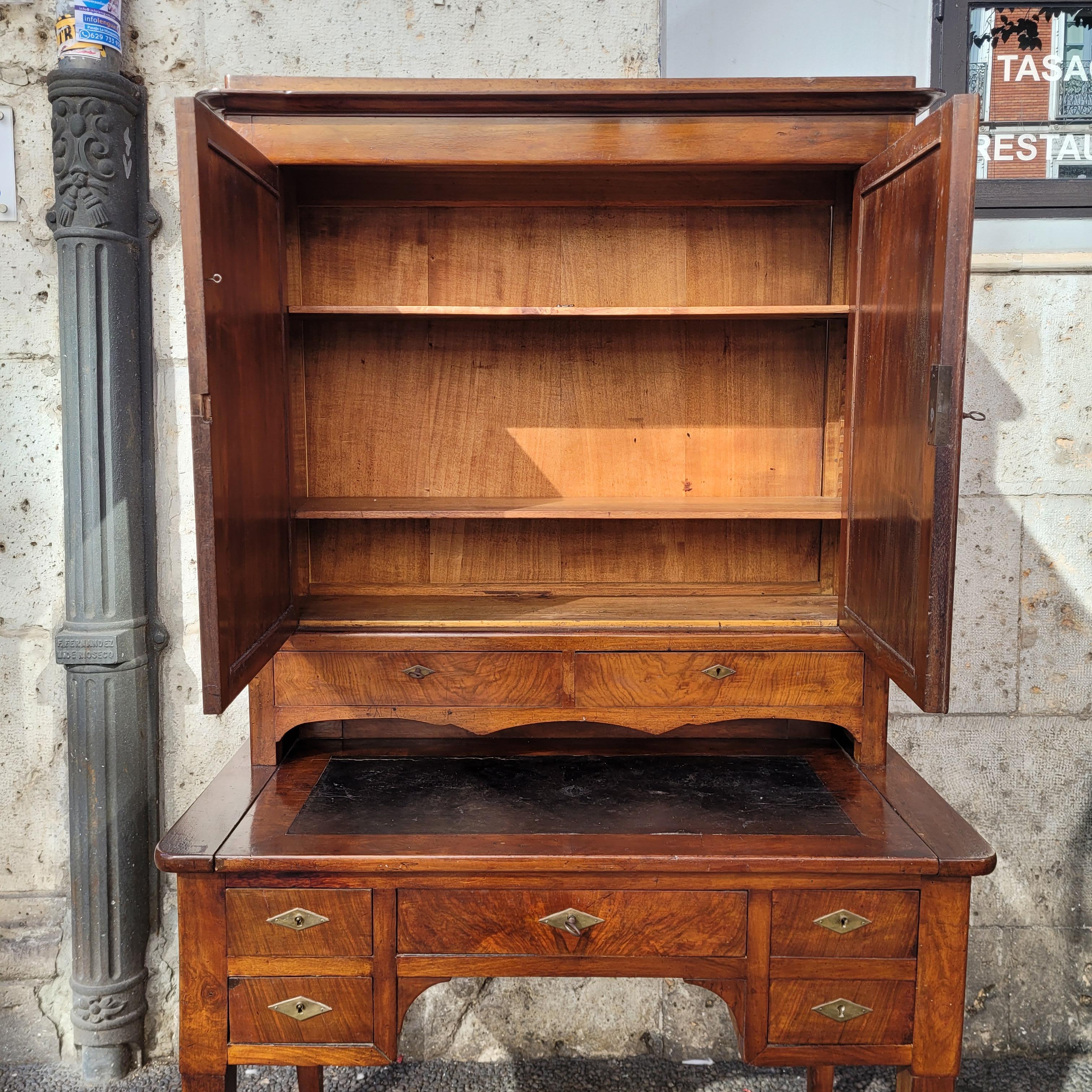 Scrivania francese Directory Bureau Bonheur du jour, legno e pelle e inchiostro in bronzo in vendita 3