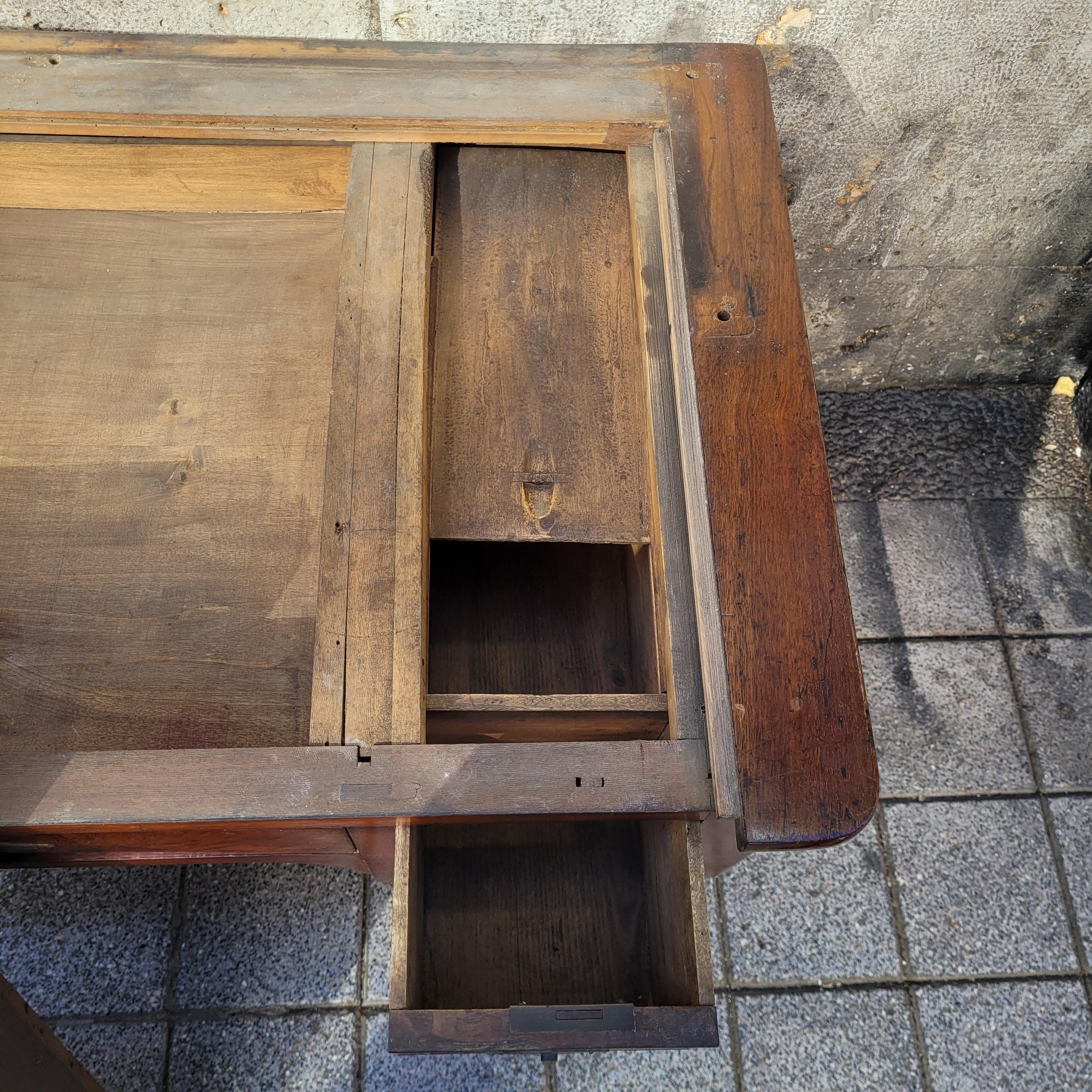 Scrivania francese Directory Bureau Bonheur du jour, legno e pelle e inchiostro in bronzo in vendita 4