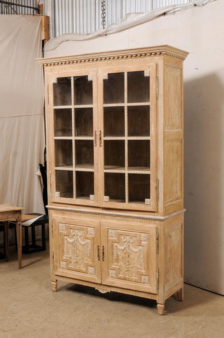 Wood French Display and Storage Cabinet with Neoclassical Influences For Sale