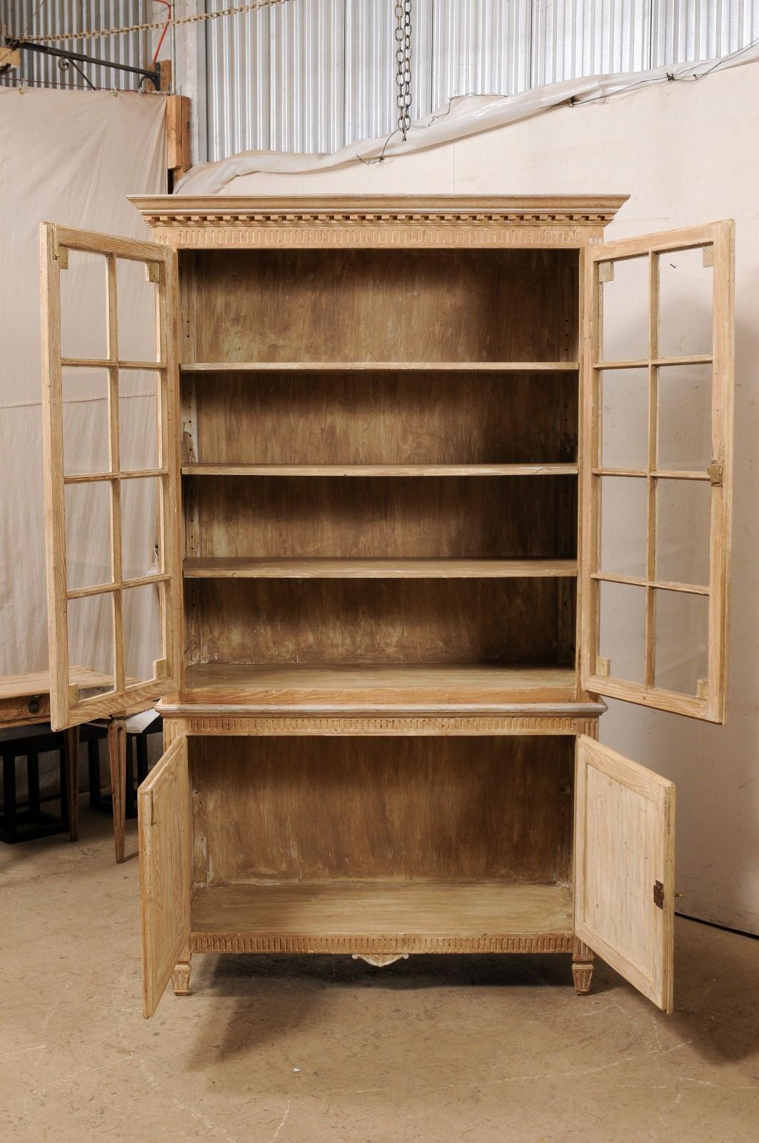 Wood French Display and Storage Cabinet with Neoclassical Influences For Sale