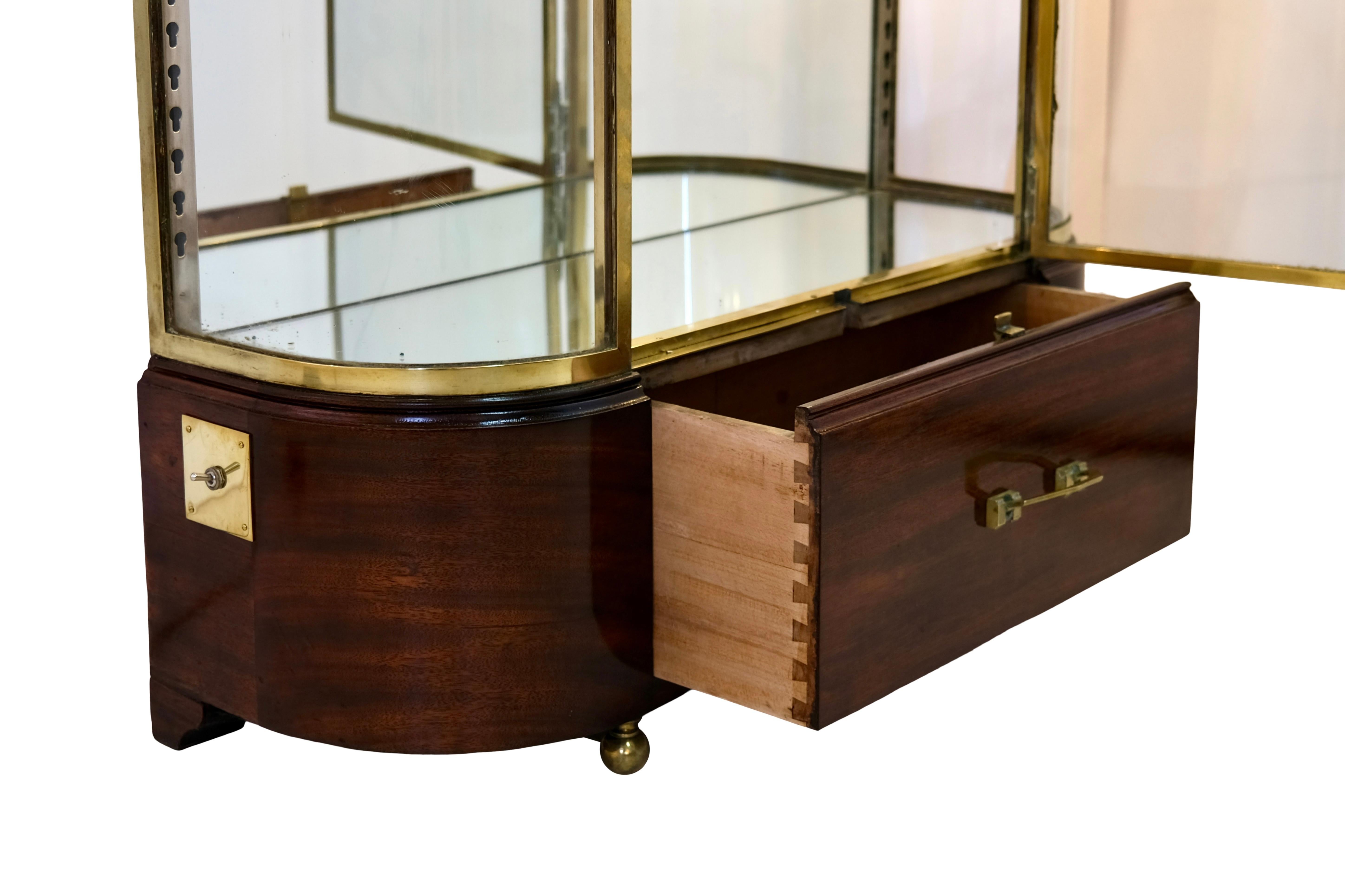 Brass French Display Cabinet by Siegel Paris the Number one Art Deco Showcase Maker