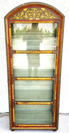 French Display Cabinet Giltwood Hand Painted Curio