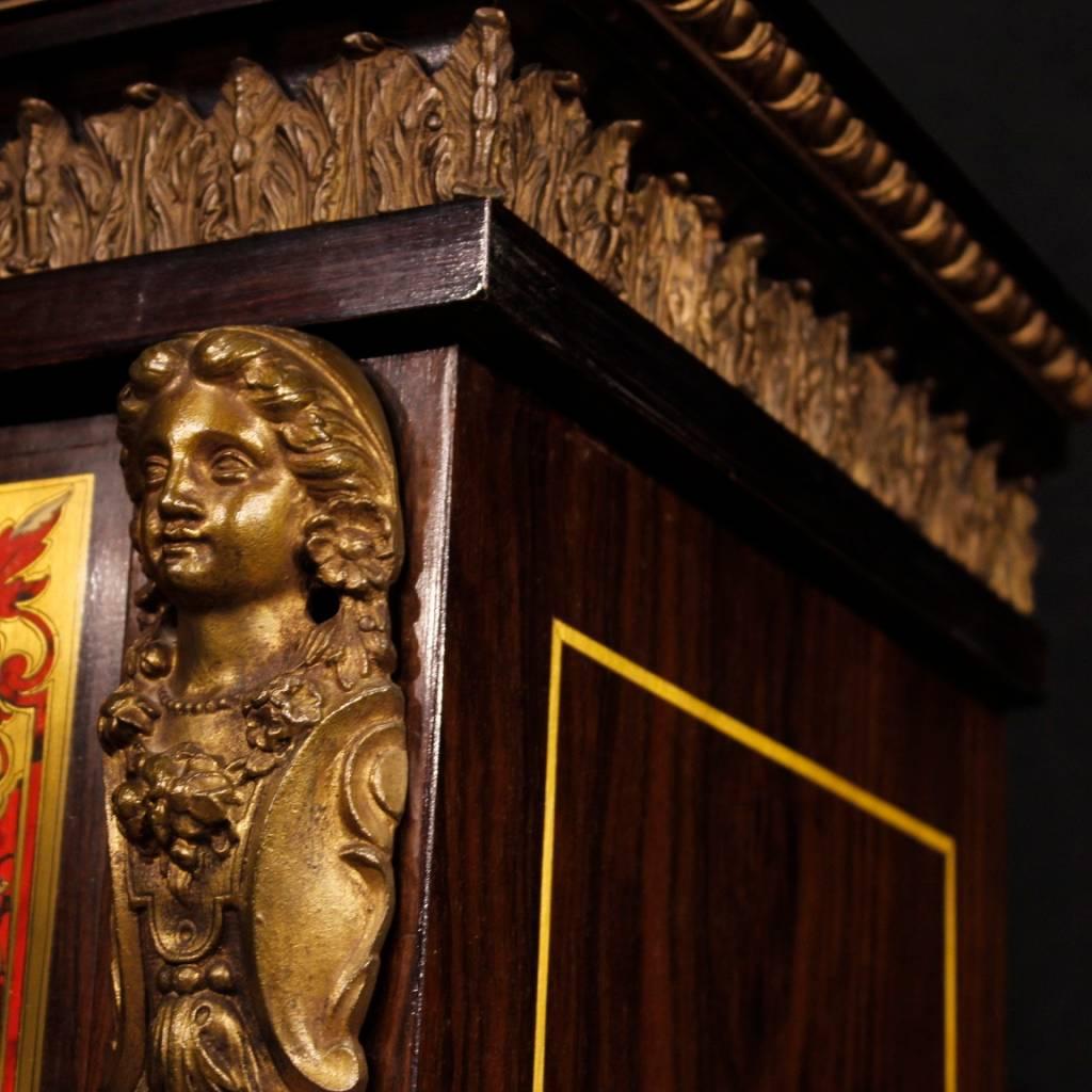 French Display Cabinet in Painted Wood with Brass and Bronzes in Boulle Style 5