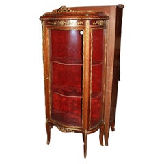 Antique  French display cabinet in Transition style from the 1800s, made of mahogany 