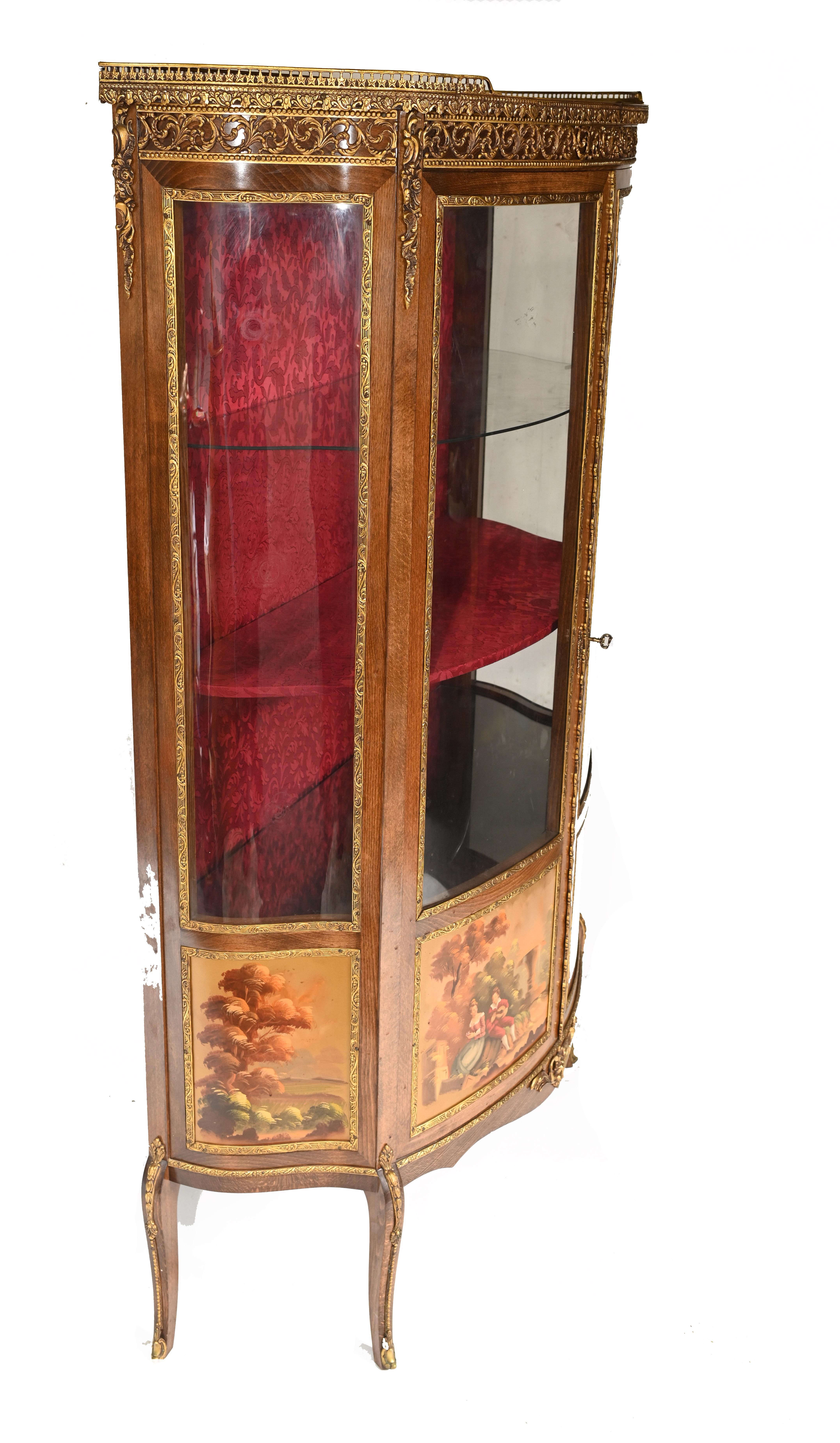 French Display Cabinet Vernis Martin Painted Bijouterie 1900 For Sale 4