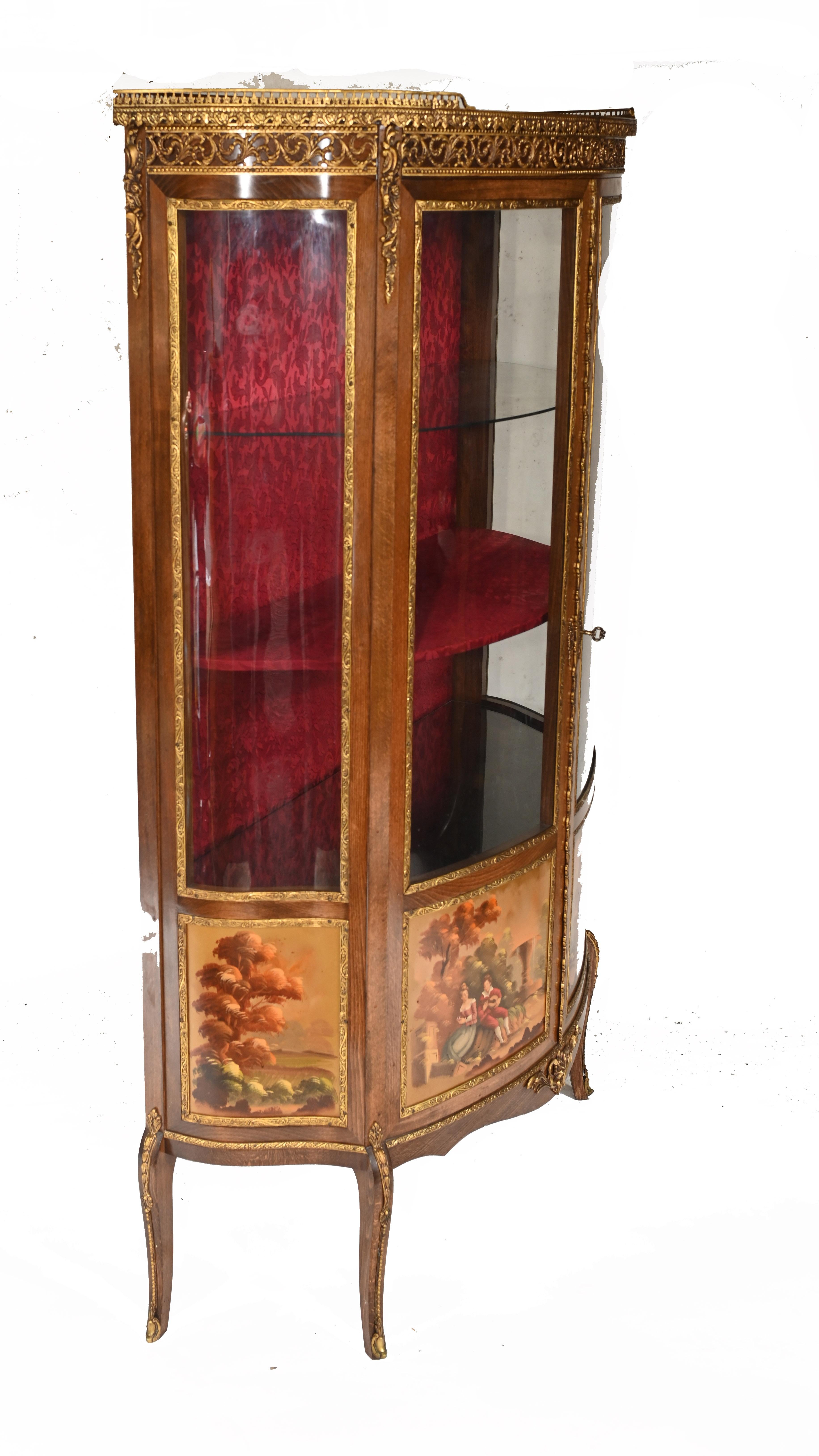French Display Cabinet Vernis Martin Painted Bijouterie 1900 For Sale 5