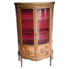 French Display Cabinet Vernis Martin Painted Bijouterie 1900