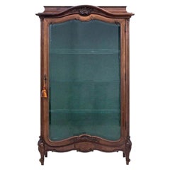 French Display Cabinet Vitrine, Walnut, circa 1920 French Display Cabinet Vitrine, Walnut, circa 1920