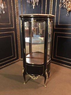 French Display Case Vitrine in the antique Louis XV Style beech veneer