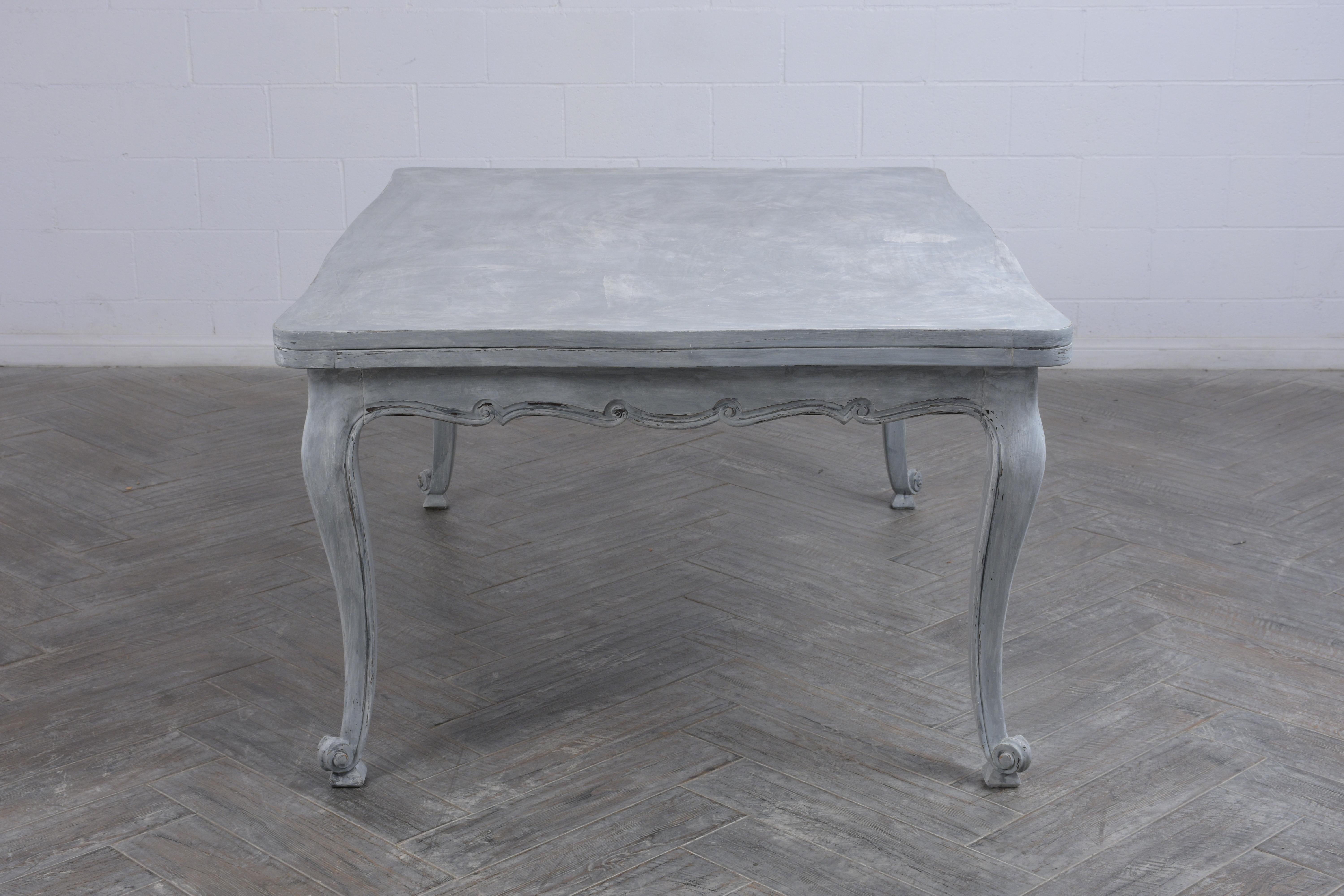 19th Century Late 19th-Century French Louis XV-Style Walnut Dining Table For Sale