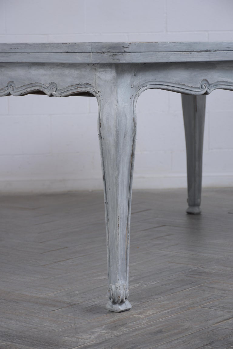 Hand-Painted 19th Century Louis XV Painted Dining Table For Sale