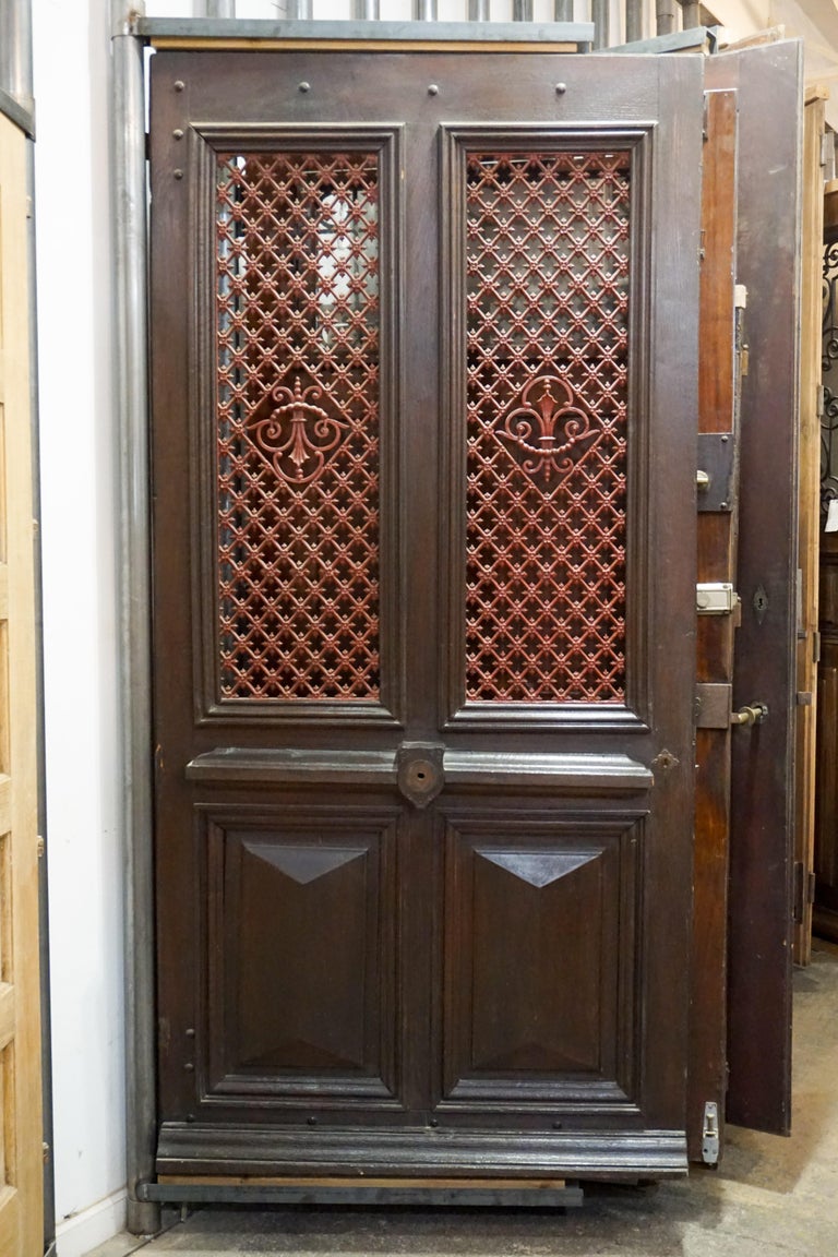 French Door with Iron Lattice, circa 1860 For Sale at 1stDibs | lattice  doors, wood lattice door panels, french lattice, image size:768x1152