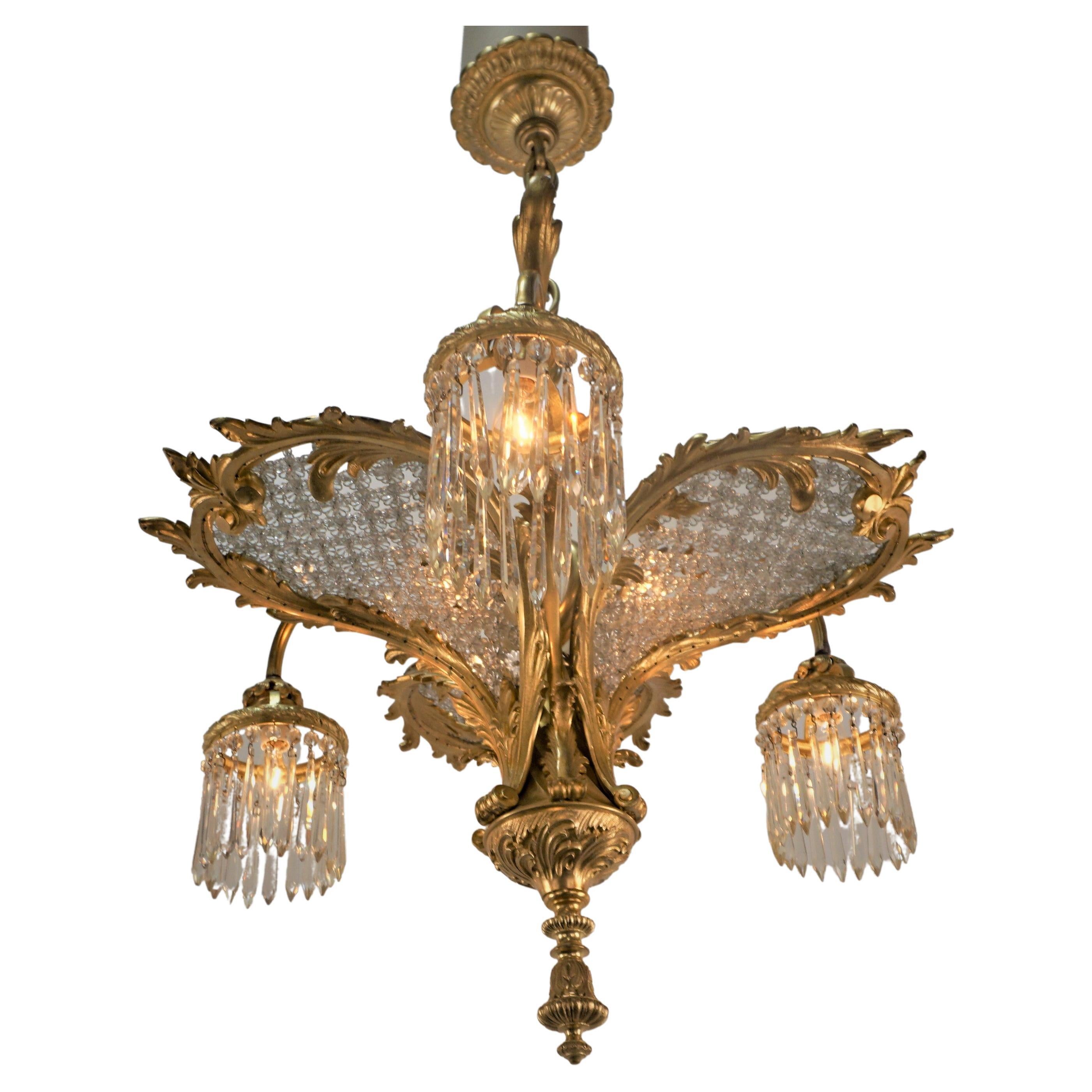 French Dore' Bronze Chandelier For Sale at 1stDibs