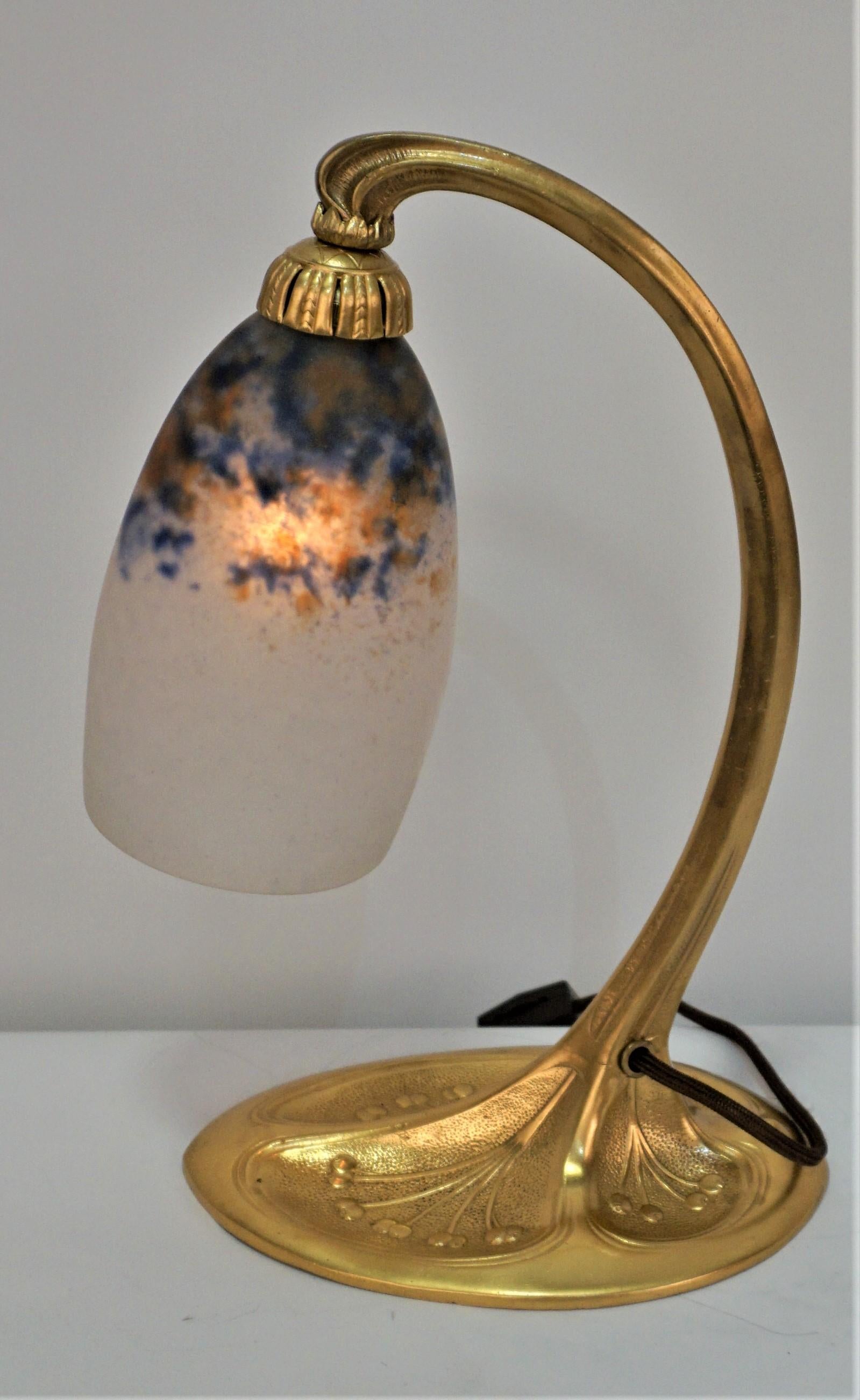 French Dore Bronze Art Nouveau Table Lamp 1