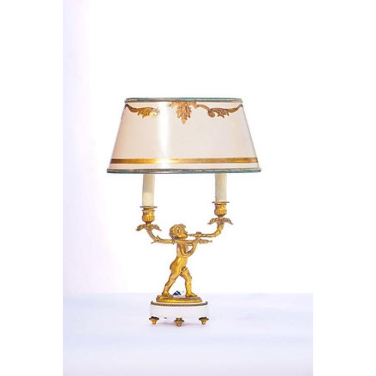 Empire Lampes à chérubin en bronze doré, 19e siècle en vente
