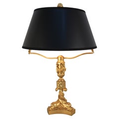 French Dore Bronze Dolphine Table/Desk Lamp