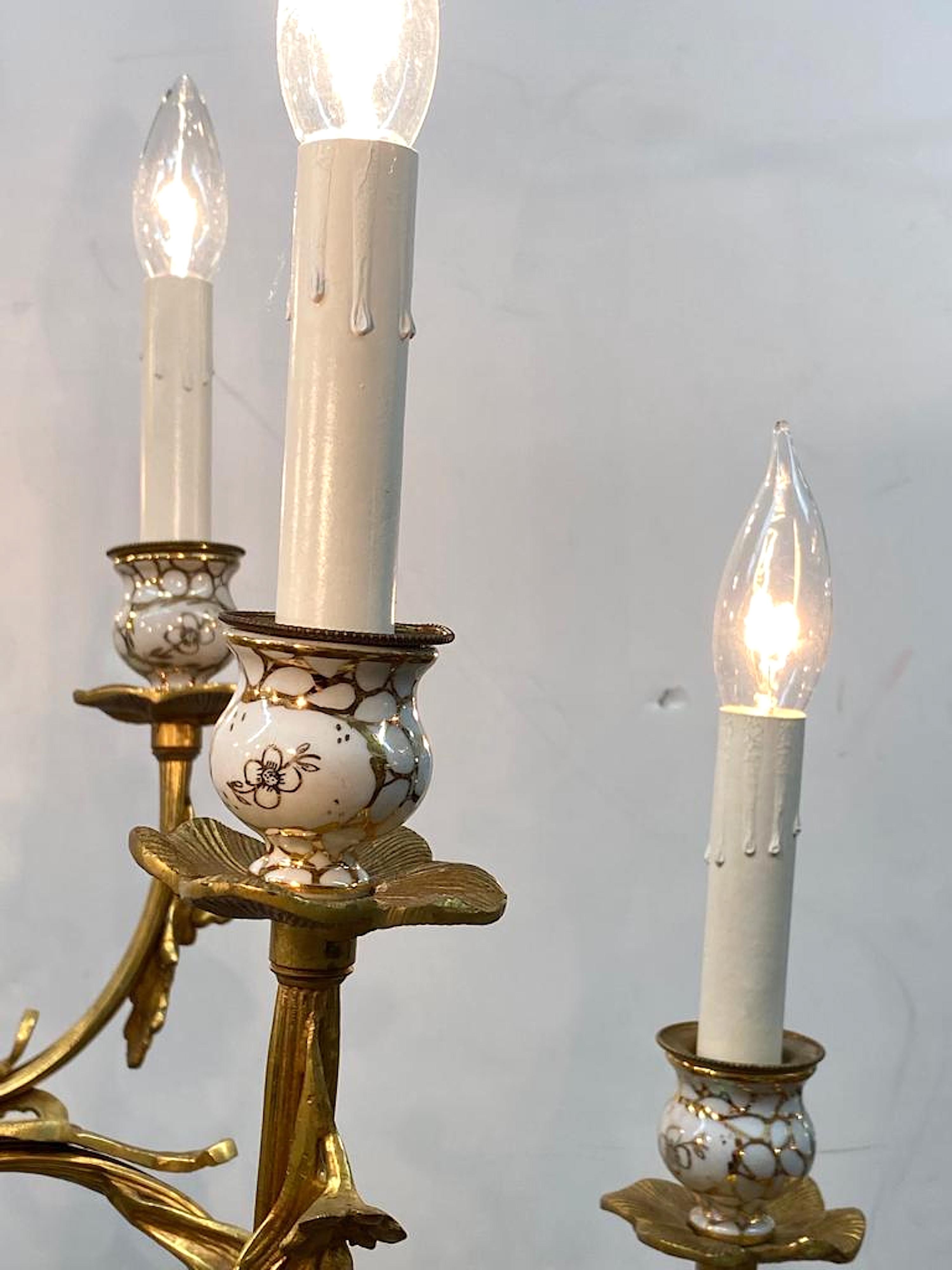 French Dore' Bronze Rococo Style 10 Light Chandelier For Sale 9