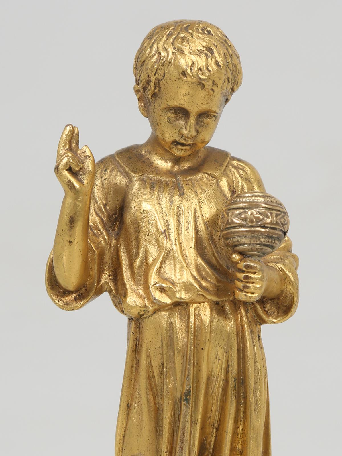 French Doré Bronze Sculpture of a Young Christ 1