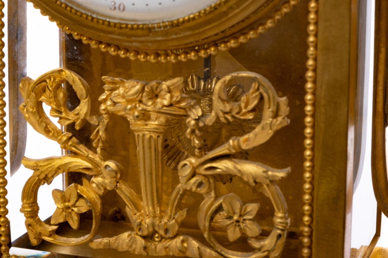 French Dore Gilt Bronze Garniture Clock Set 19th Century For Sale at ...