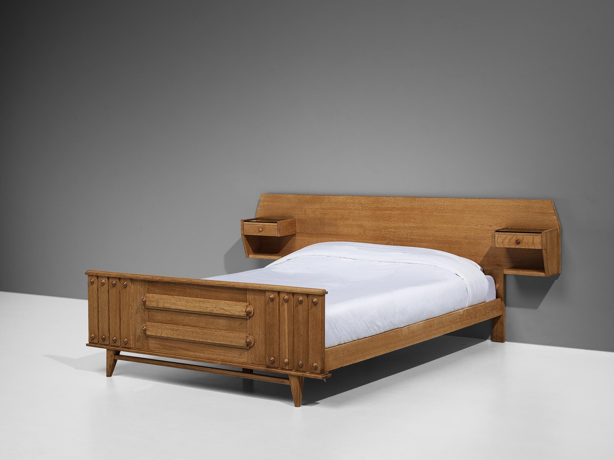 French Double Bed in Oak  For Sale 1
