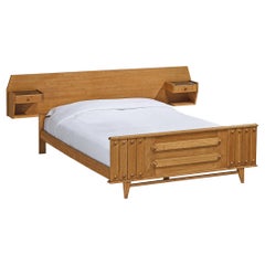 Vintage French Double Bed in Oak 