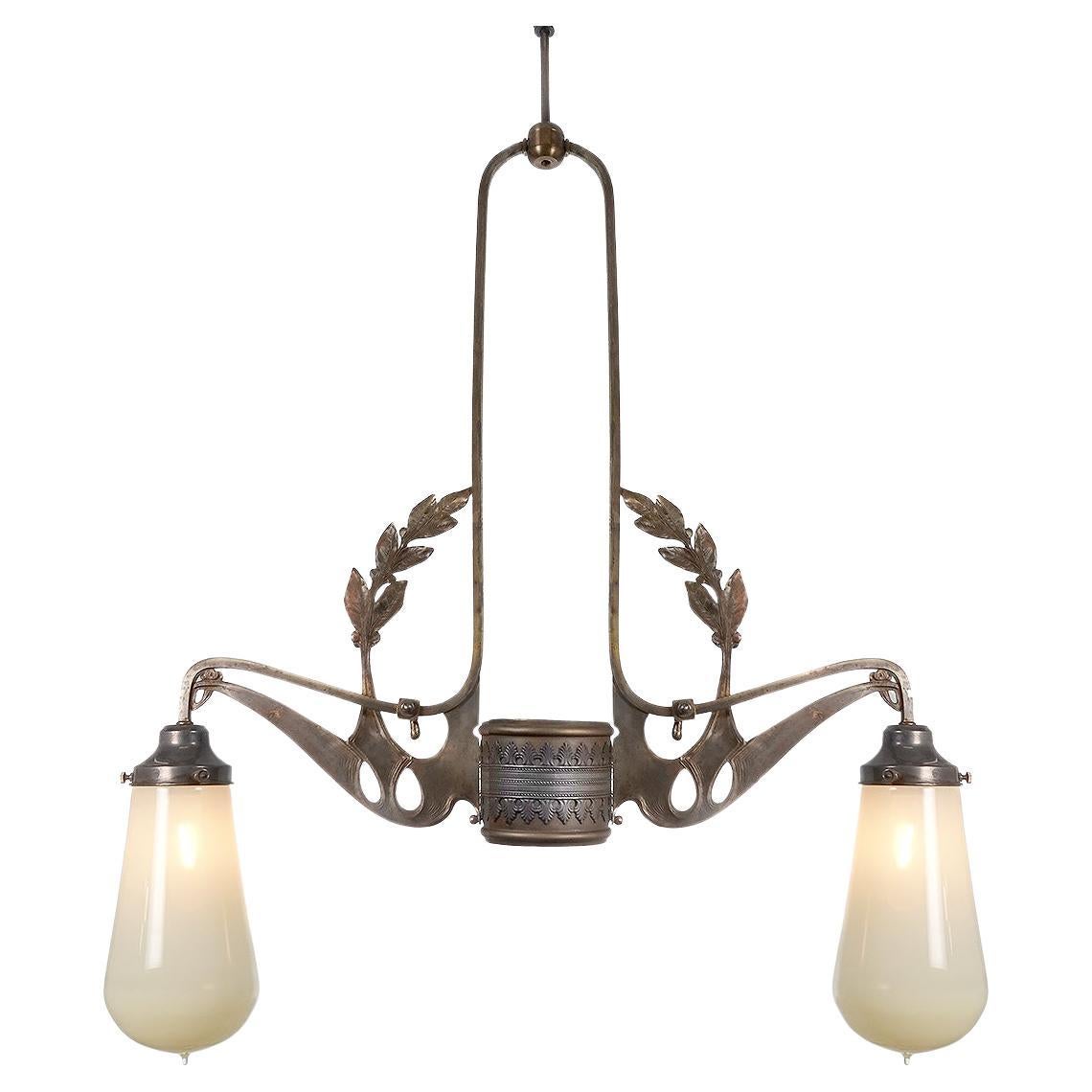 French Double Bistro Lamp For Sale