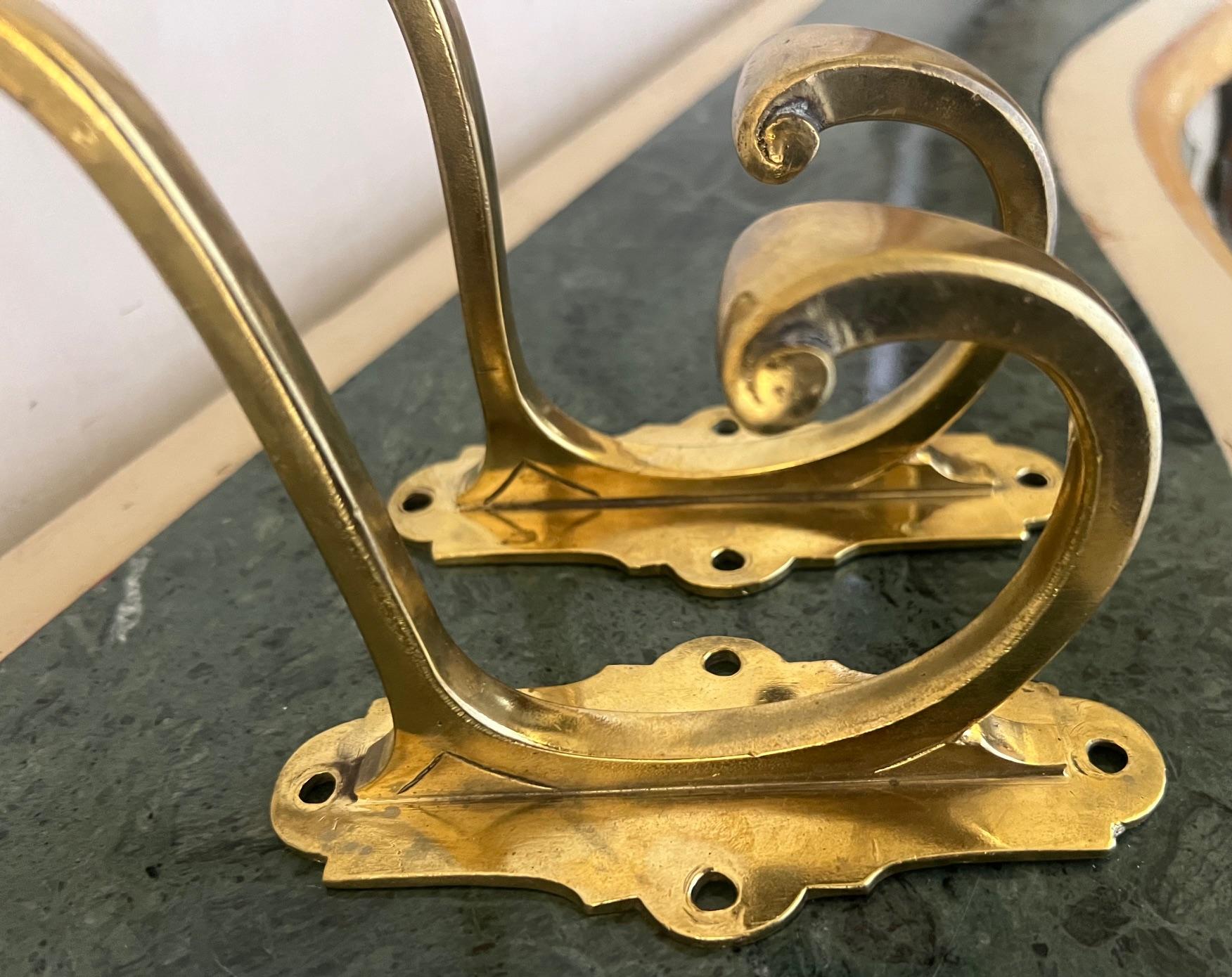 Doppi ganci francesi in ottone, anni '30 circa - set di 2 in vendita 4