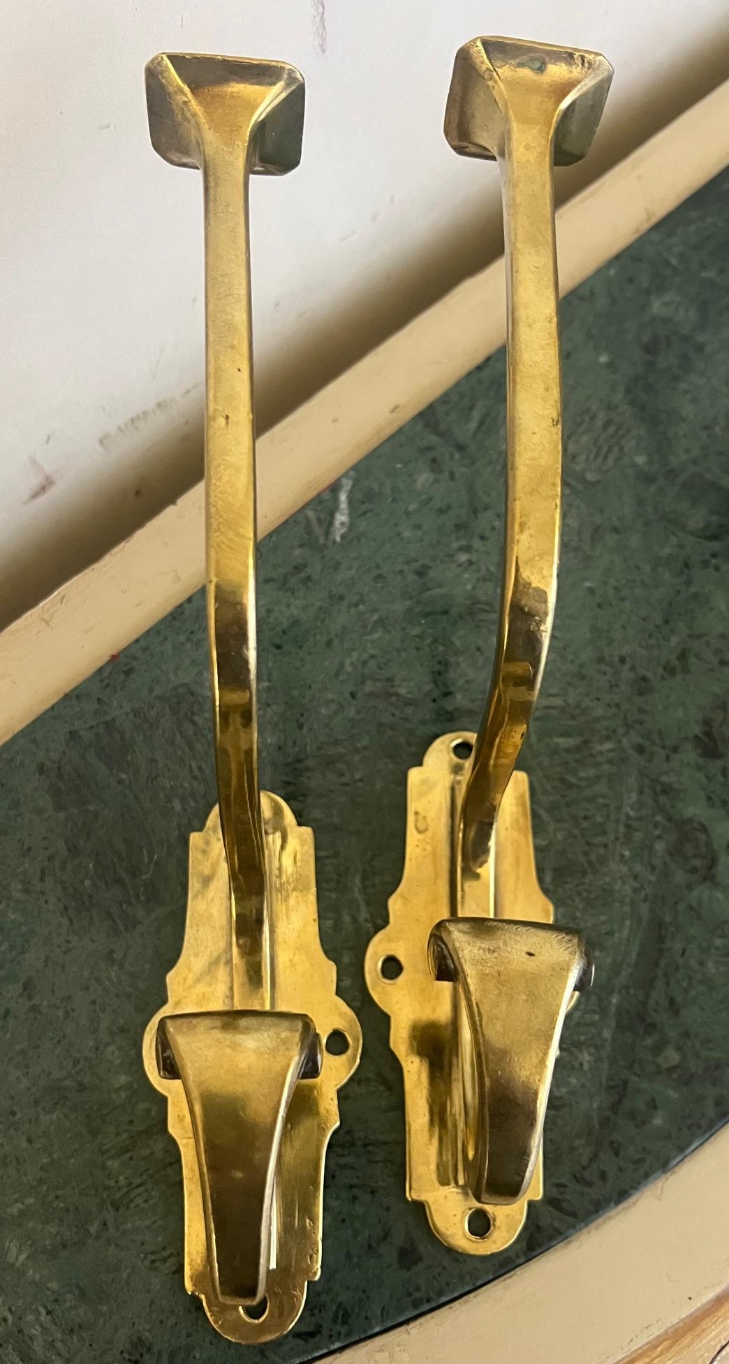 Doppi ganci francesi in ottone, anni '30 circa - set di 2 in vendita 5