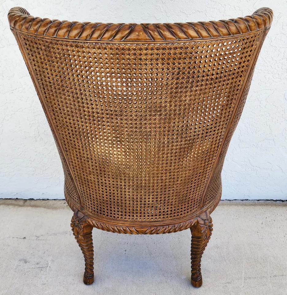 French Double Cane Wingback Chair 3