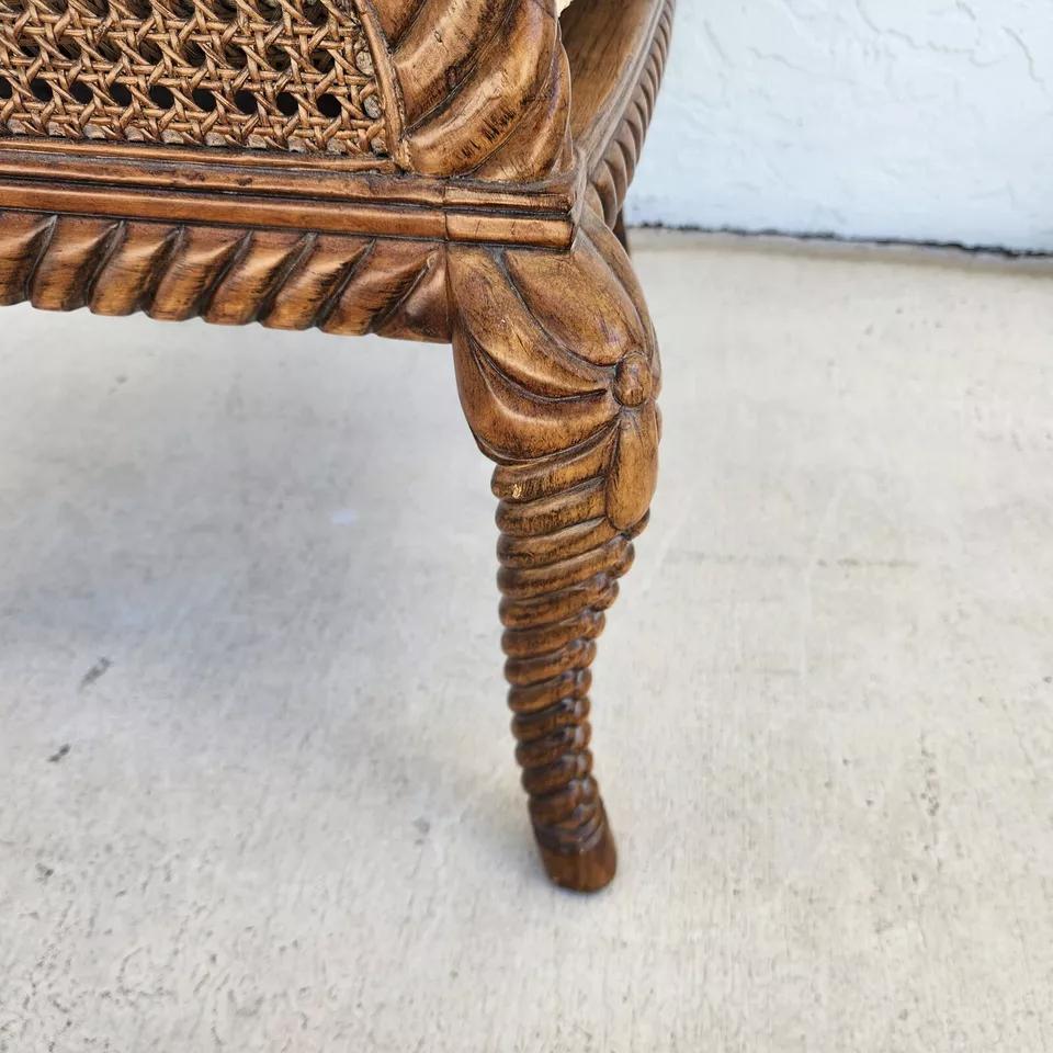 French Double Cane Wingback Chair 6