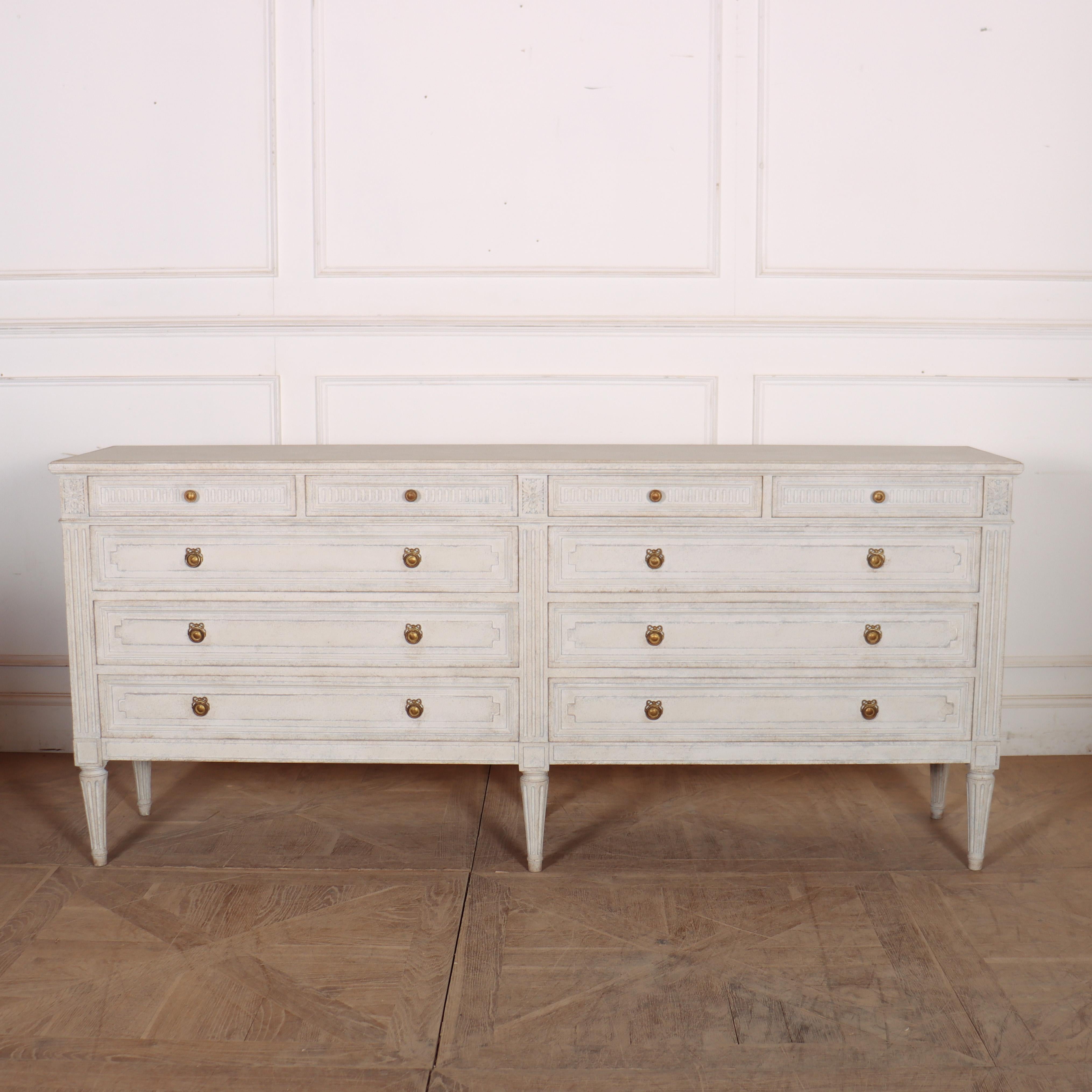 Early 20th Century French painted double chest of drawers. 1920