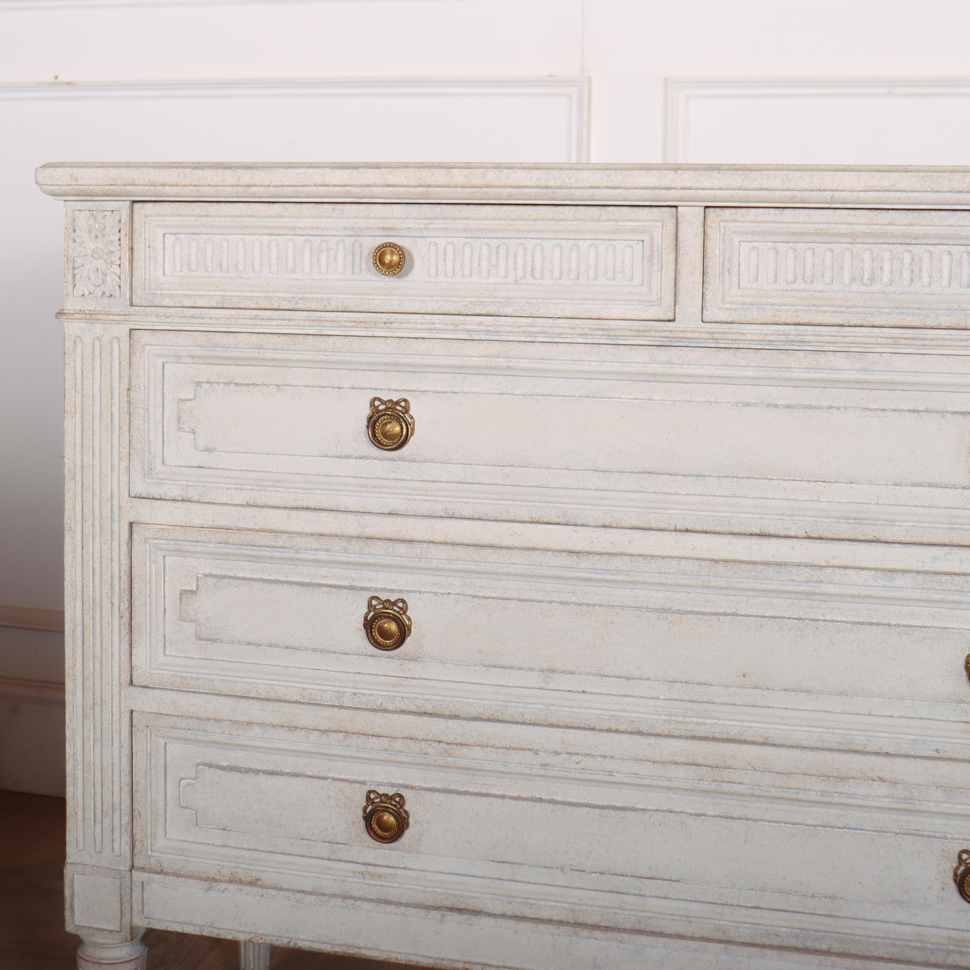 Hand-Painted French Double Chest of Drawers For Sale
