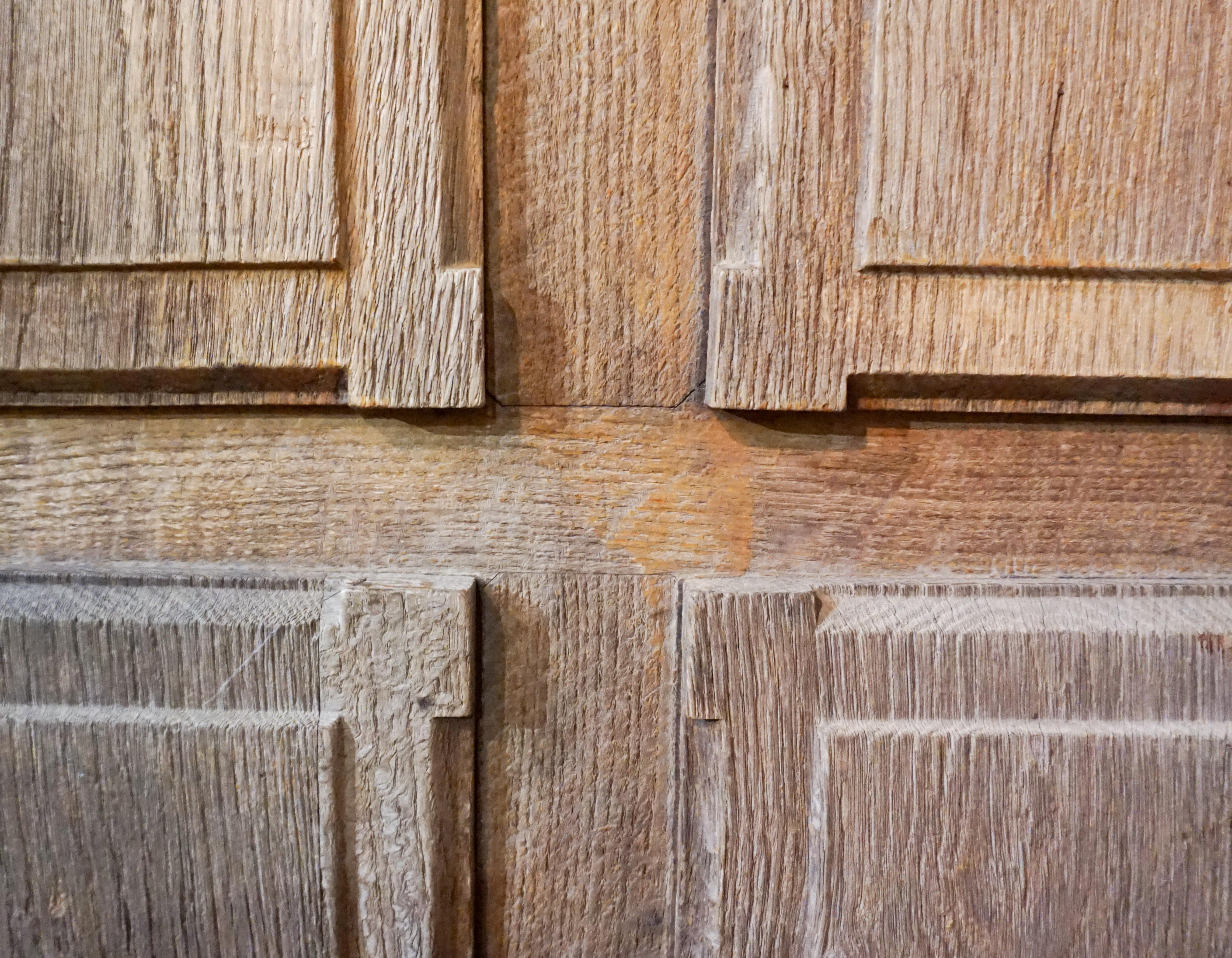Wood French Double Door Set, circa 1850 For Sale
