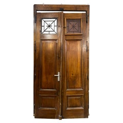 Used French Double Doors with Ironwork Transom Windows, circa 1860