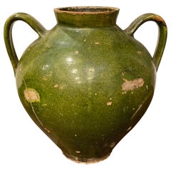 French Double Handle Green Pot