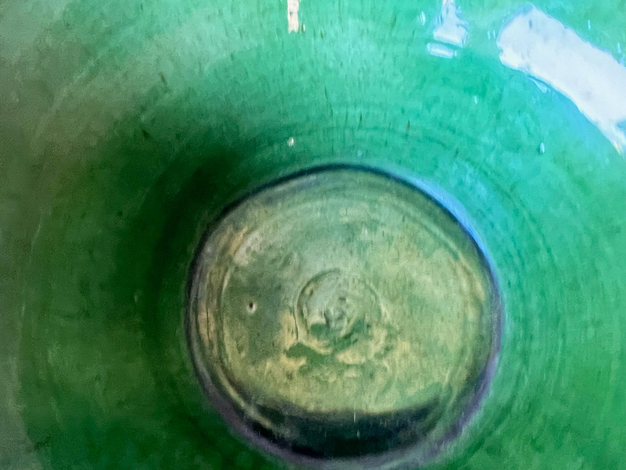 French Provincial French Double Handled & Spouted Confit / Tian Bowl, Green, France