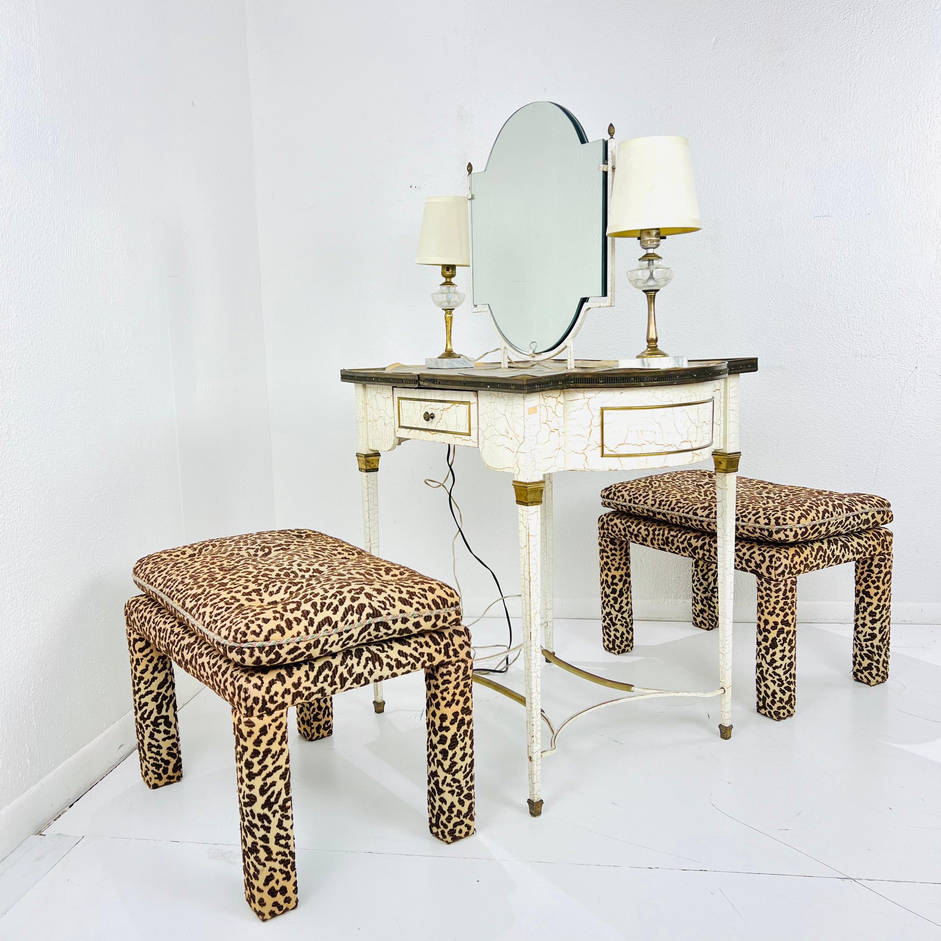 Louis XVI French Double Sided Dressing Table / Vanity For Sale