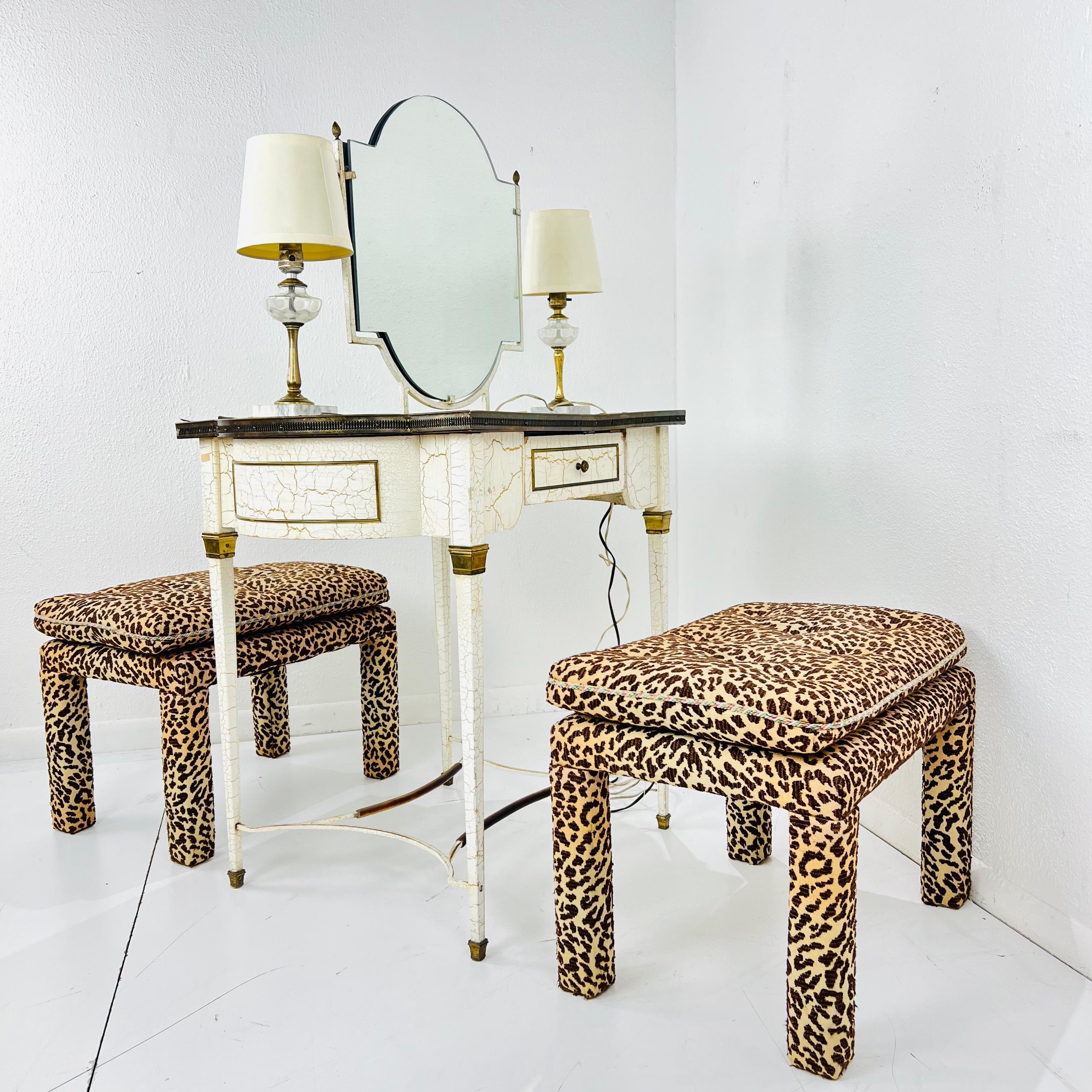 Mid-20th Century French Double Sided Dressing Table / Vanity For Sale