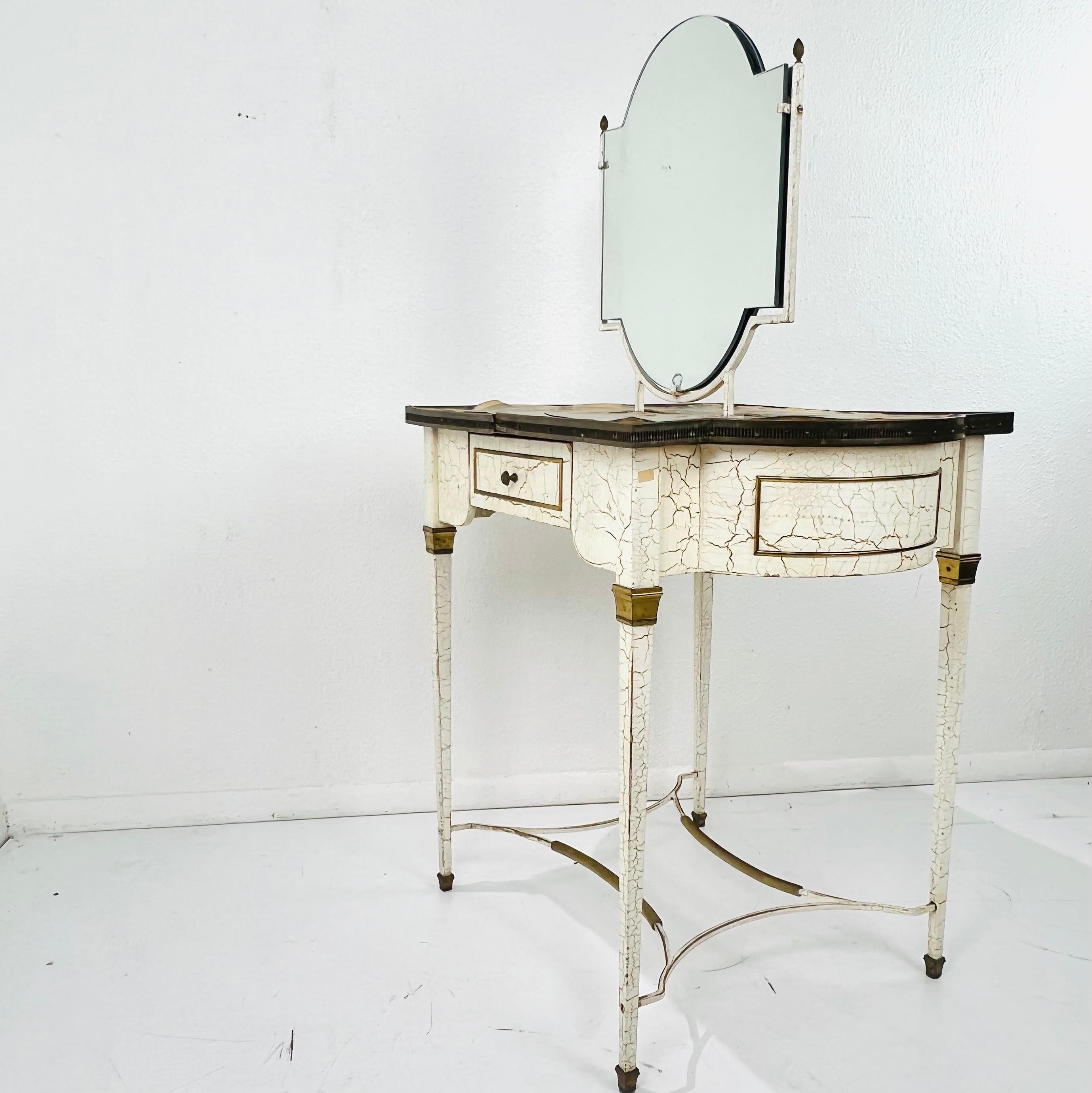 Metal French Double Sided Dressing Table / Vanity For Sale