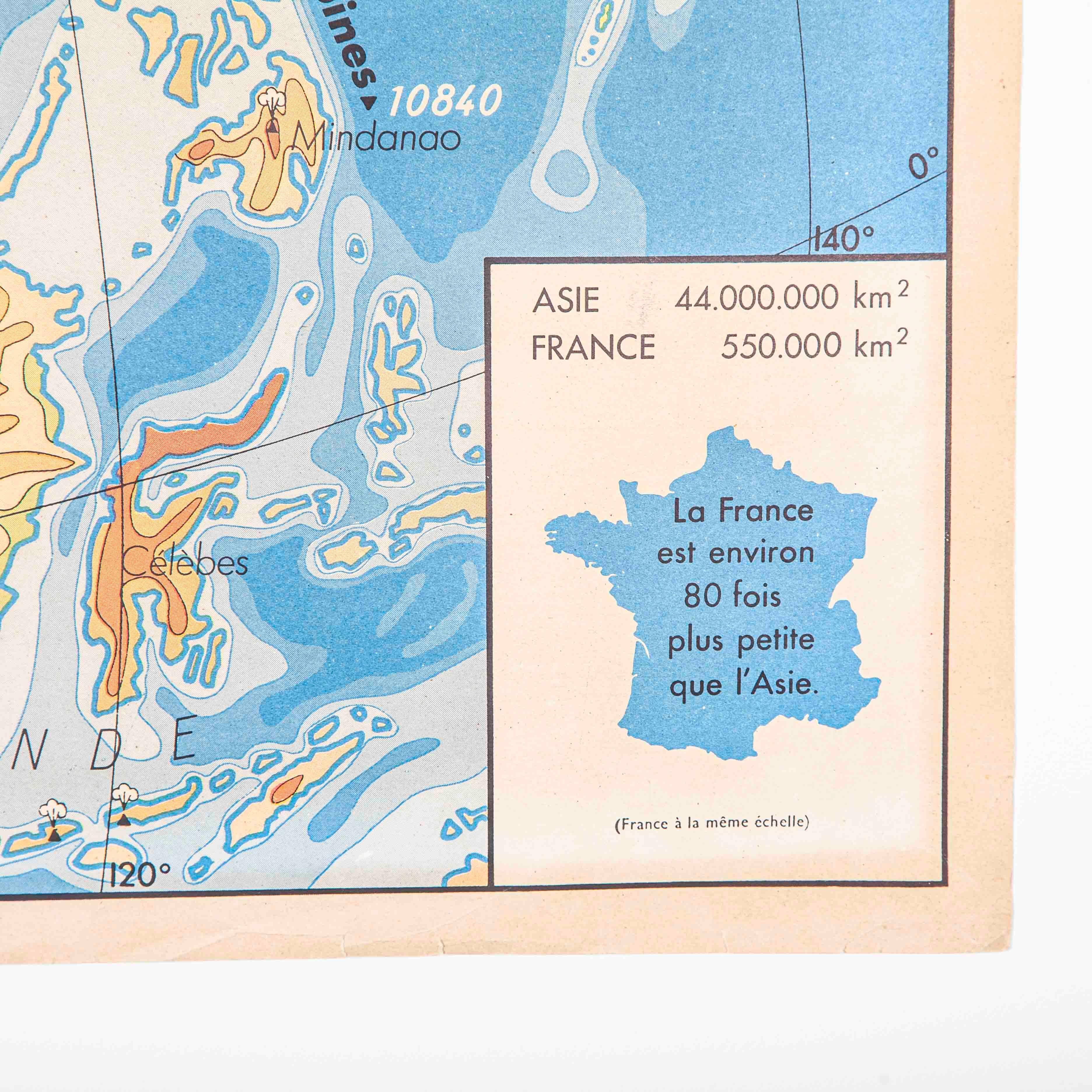 French Double Sided Educational School Poster Of The Physical Geography Of North 12