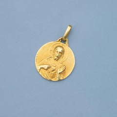 French Double sided medal - 18 karat solid gold - Catholic Scapular - E. Dropsy