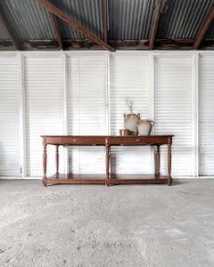 French Draper's Table with Turned Legs