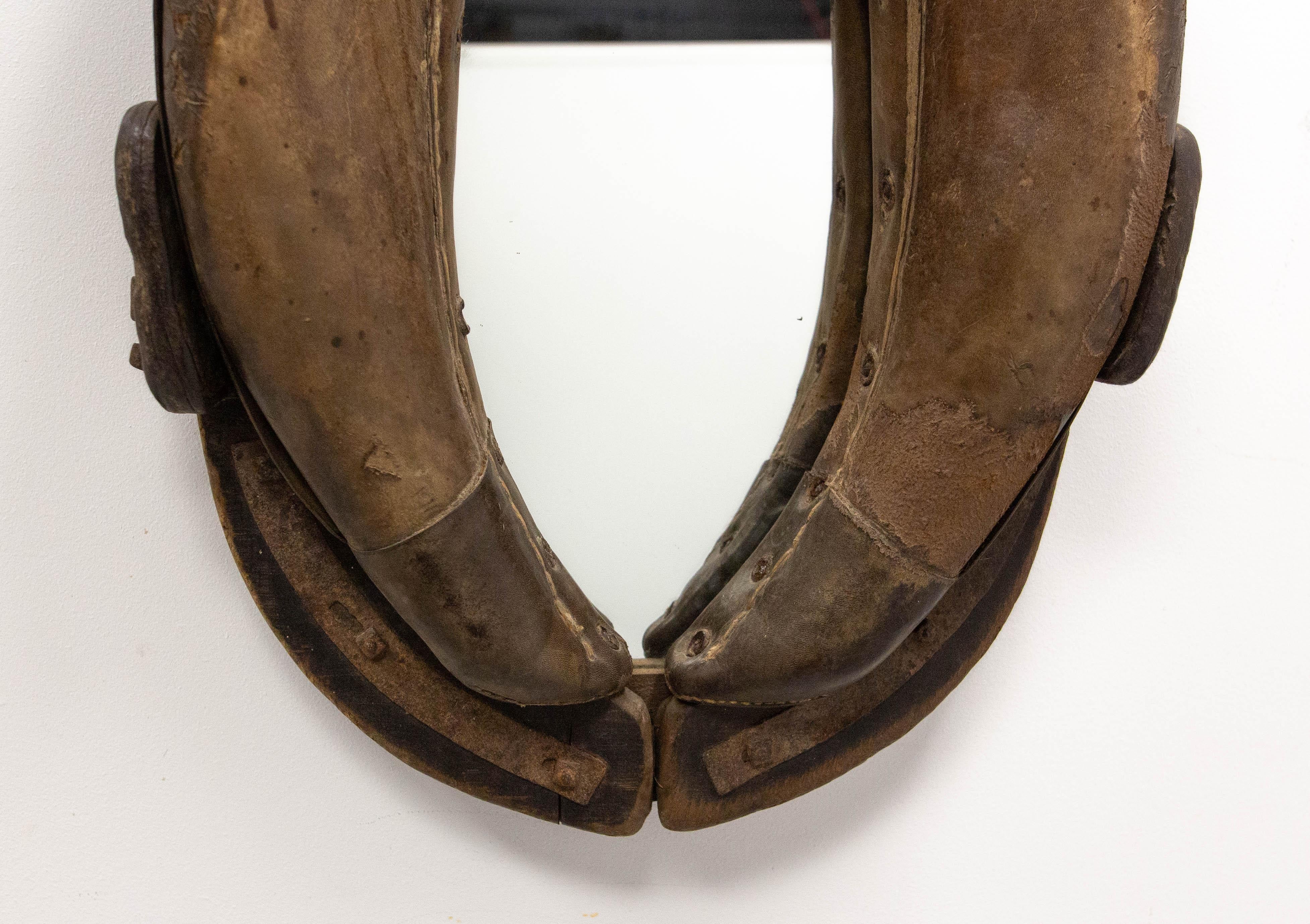 French Draught Horse Yoke Collar Mirror, Late 19th Century For Sale 5