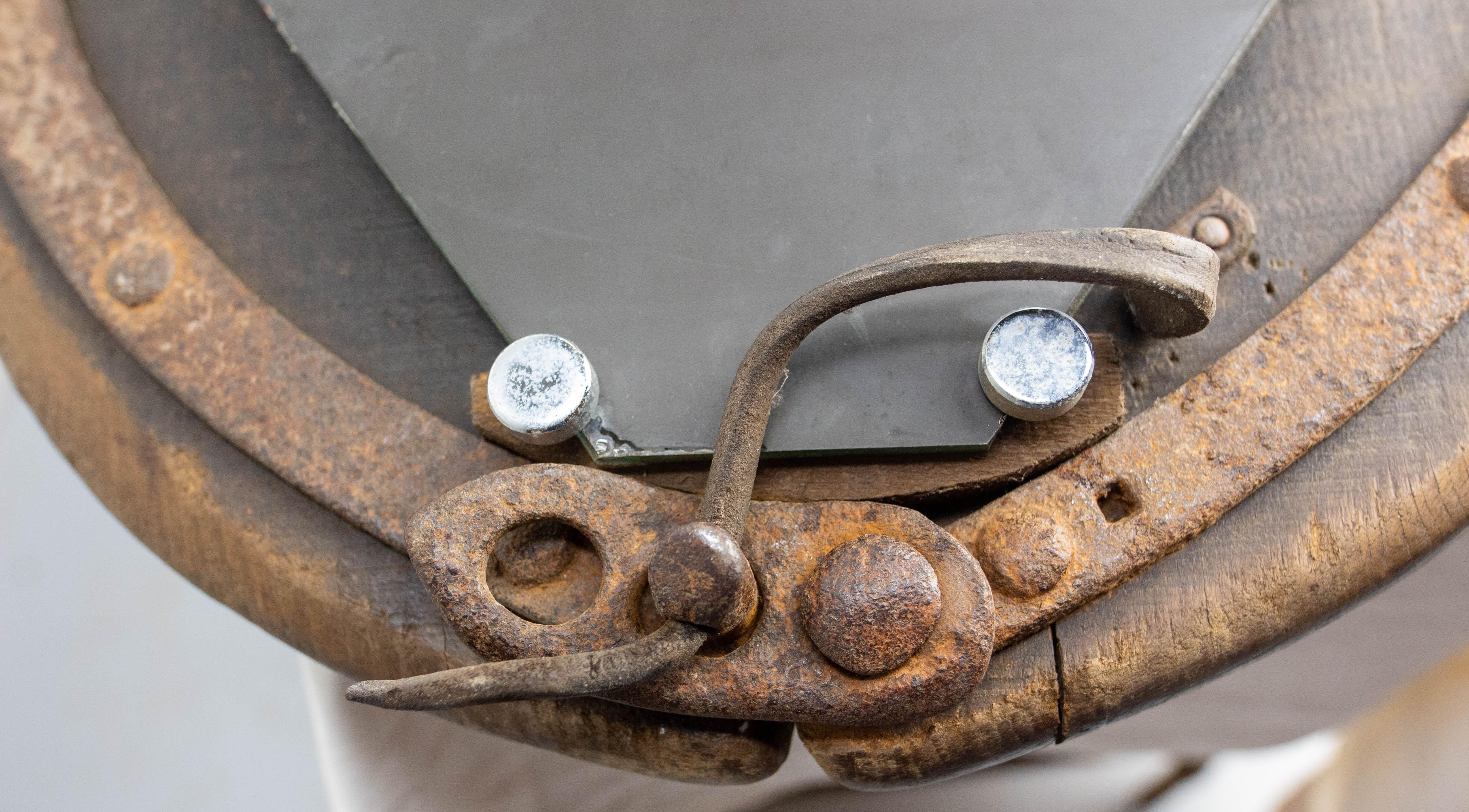 French Draught Horse Yoke Collar Mirror, Late 19th Century For Sale 8