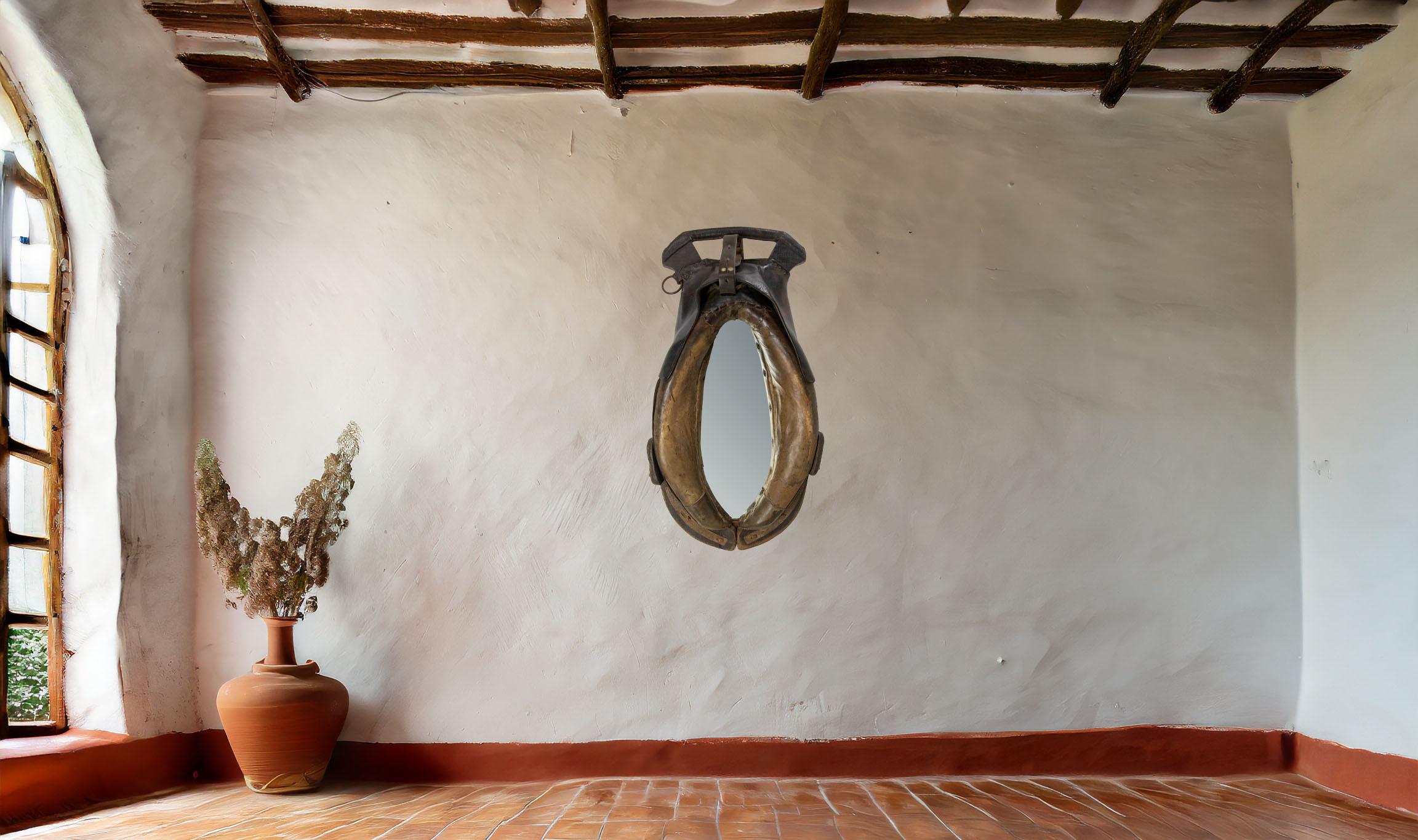 Espejo de cuello de yugo de caballo de tiro francés, finales del siglo XIX 8