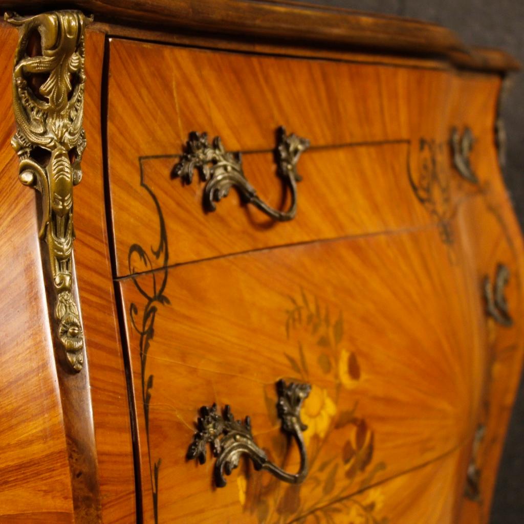 French Dresser in Inlaid Wood from 20th Century In Fair Condition In Vicoforte, Piedmont