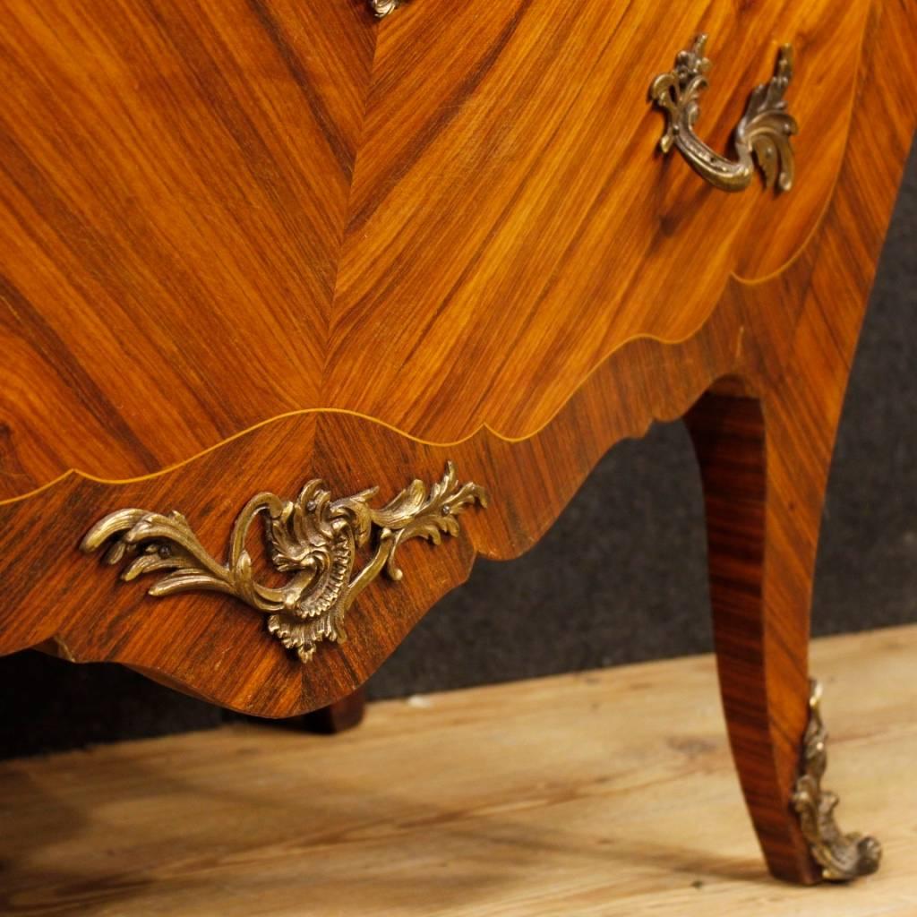 French Dresser in Inlaid Wood with Marble-Top in Louis XV Style 20th Century 5