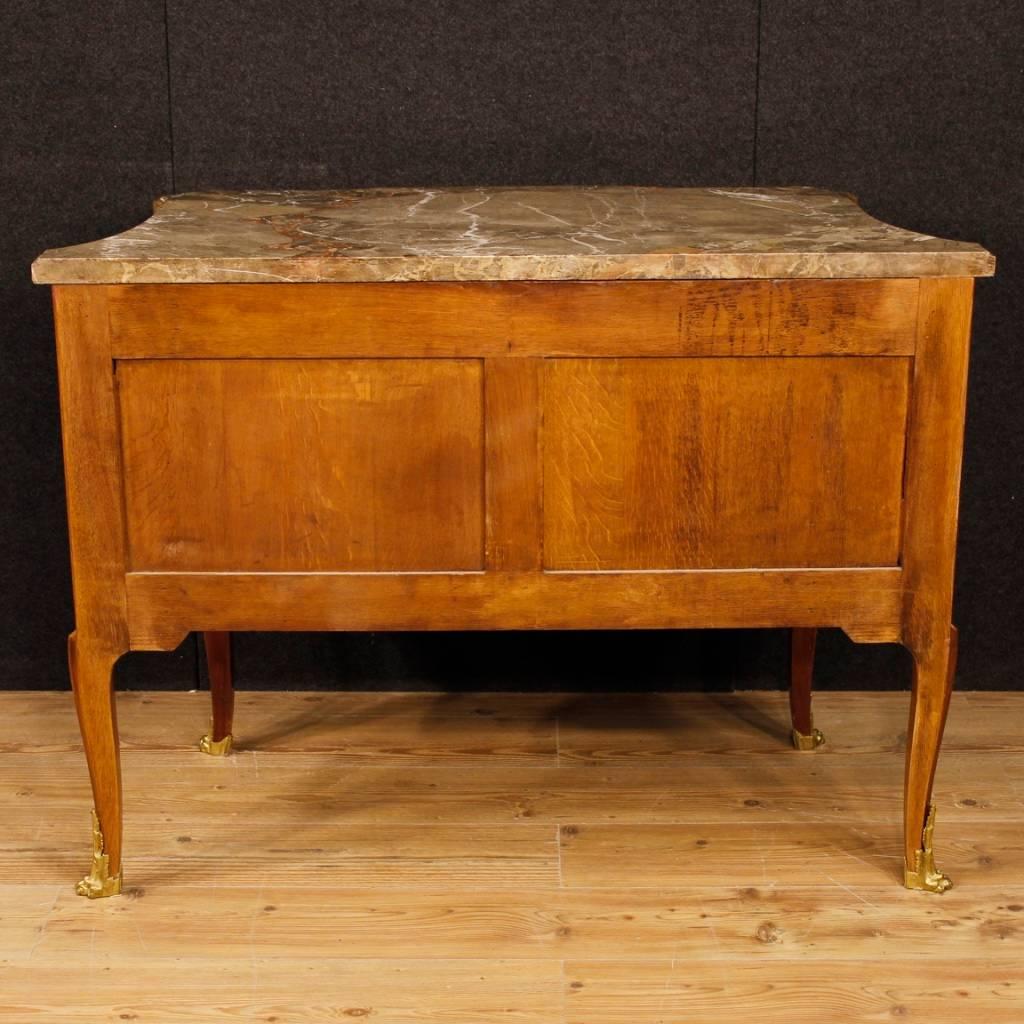 French Dresser in Inlaid Wood with Marble Top in Louis XV Style 20th Century In Excellent Condition In Vicoforte, Piedmont