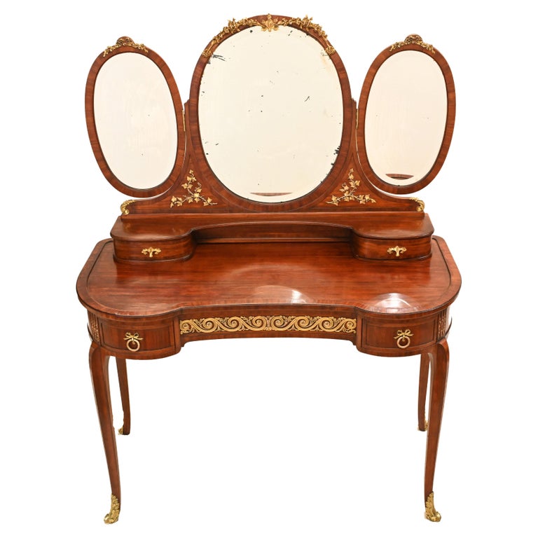 French Dressing Table Mirror Set Bedroom Furniture, 1920 For Sale at 1stDibs
