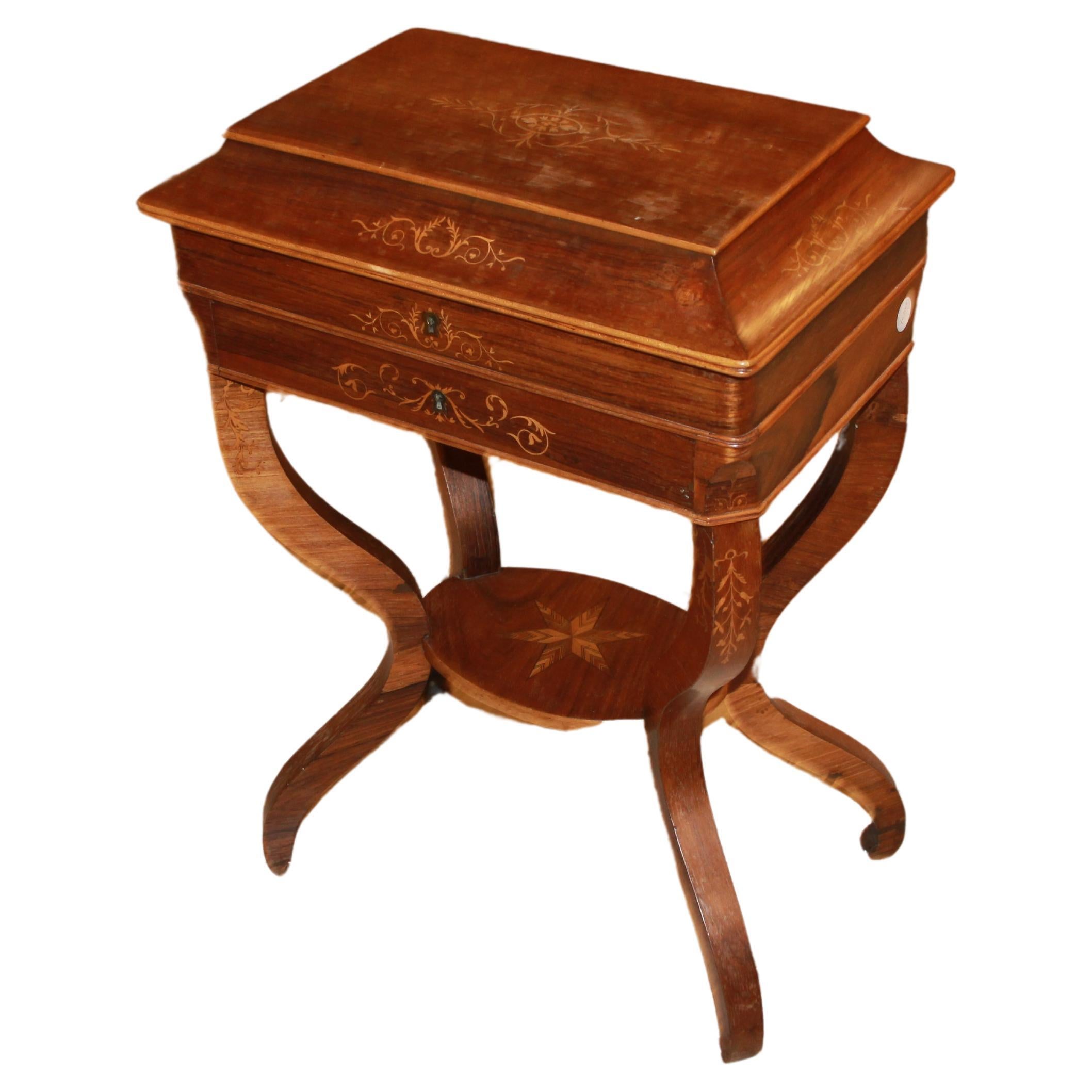 French dressing table style charles x in rosewood adorned with rich inlays 
